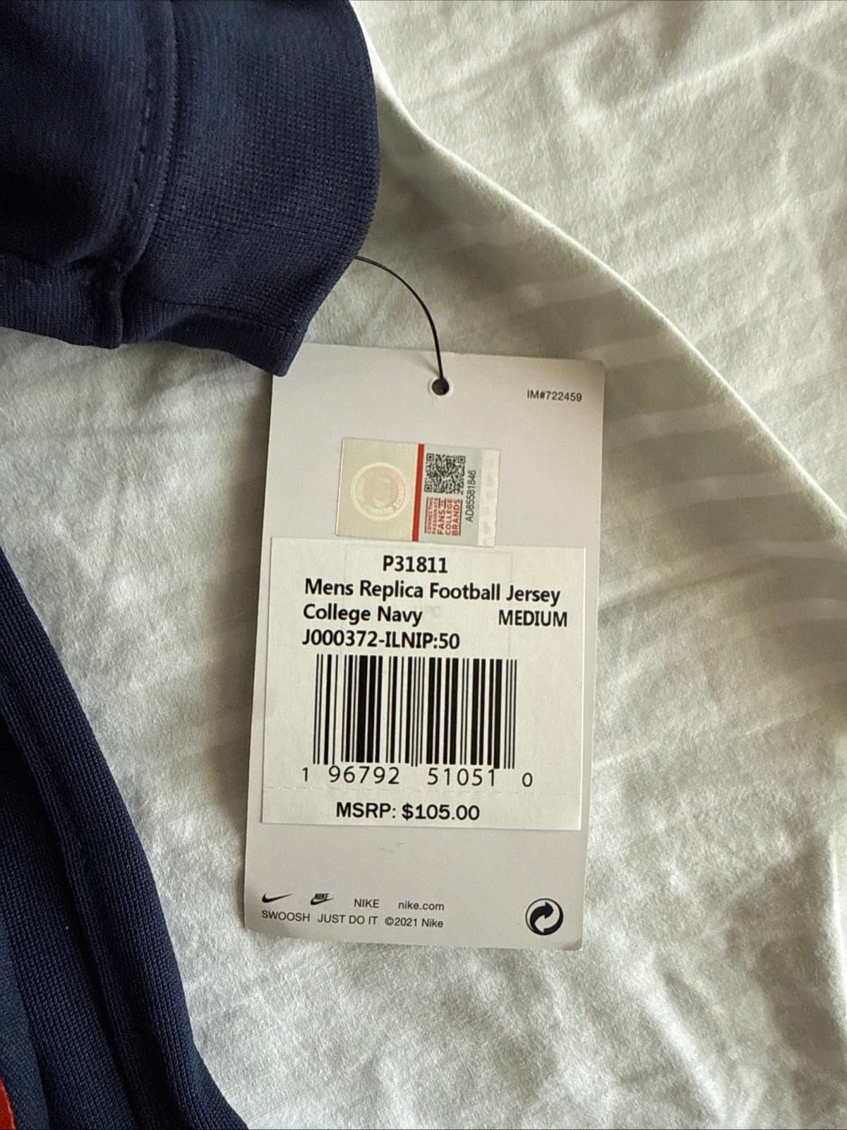 Men's Nike #50 Illinois Fighting Illini Untouchable NCAA Jersey Sz M - NWT - Thumbnail 5