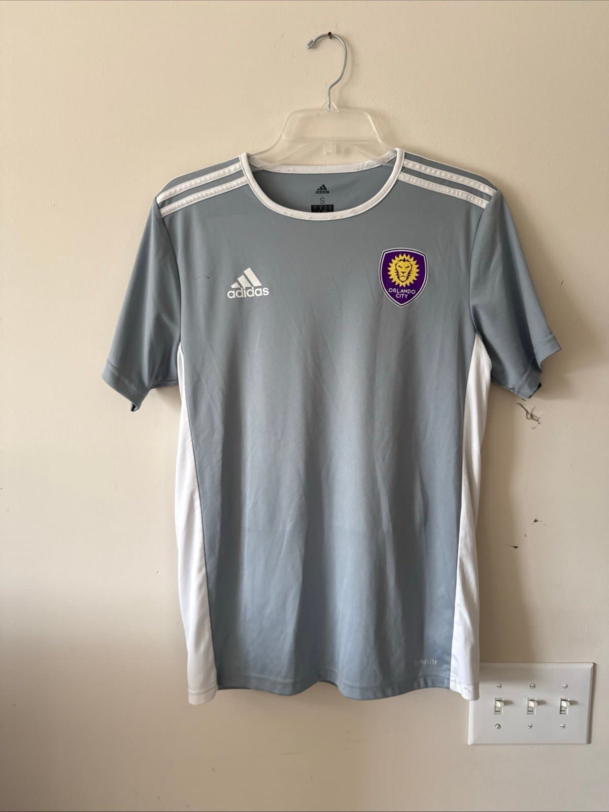 MLS Classic Orlando City Soccer Club Training Jersey Sz S Adidas Adizero Gray - Image 1