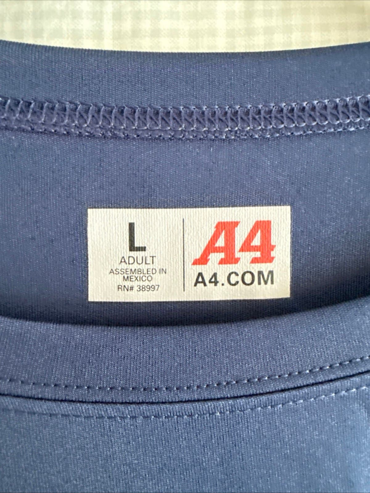 Men’s A4 VFW Post 133 Soccer Jersey #33 Size Large - Blue - Thumbnail 3