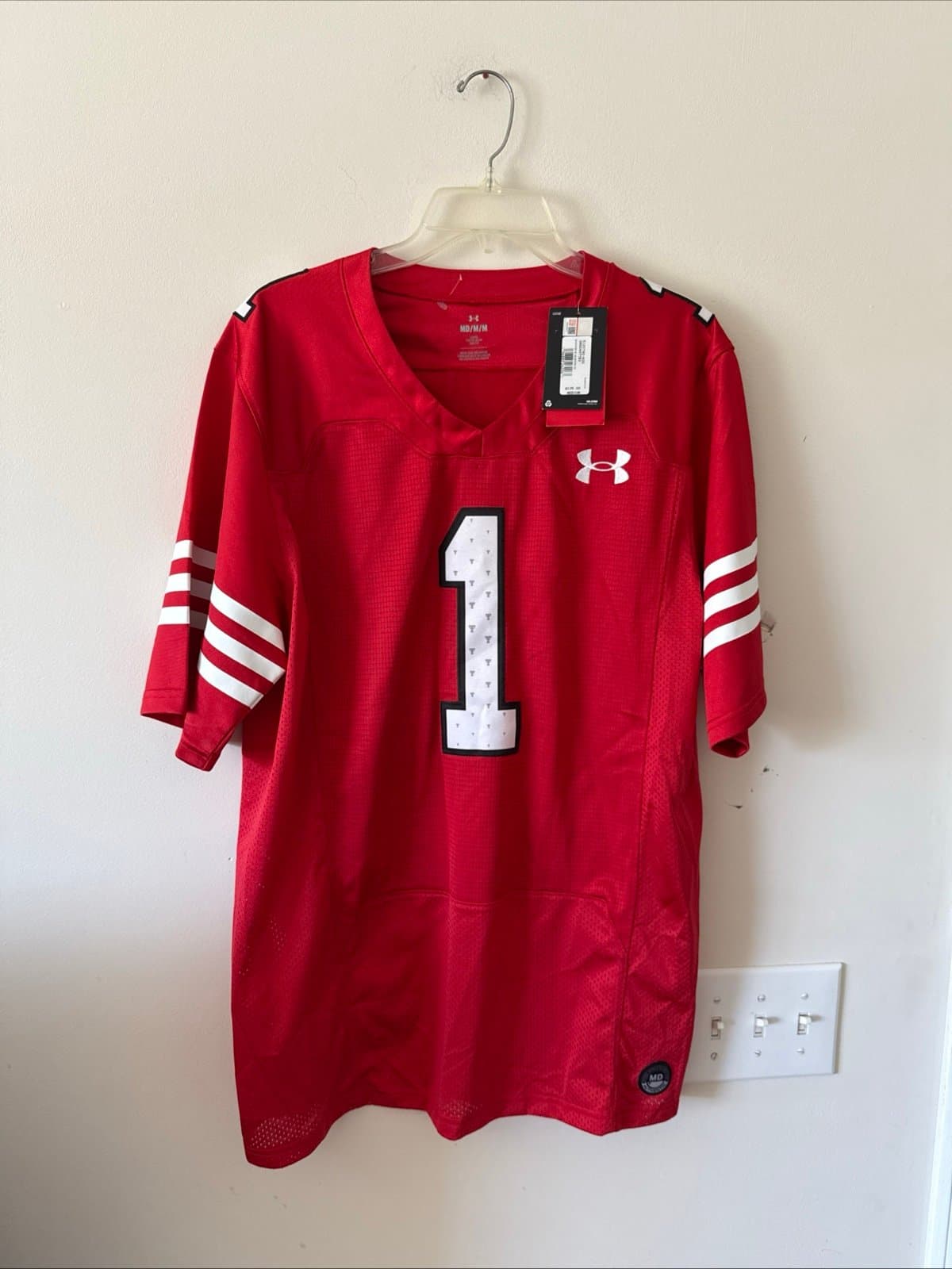 Men’s Under Armour Authentic Texas Tech Red Raiders Football Jersey Sz M - NWT - Image 1