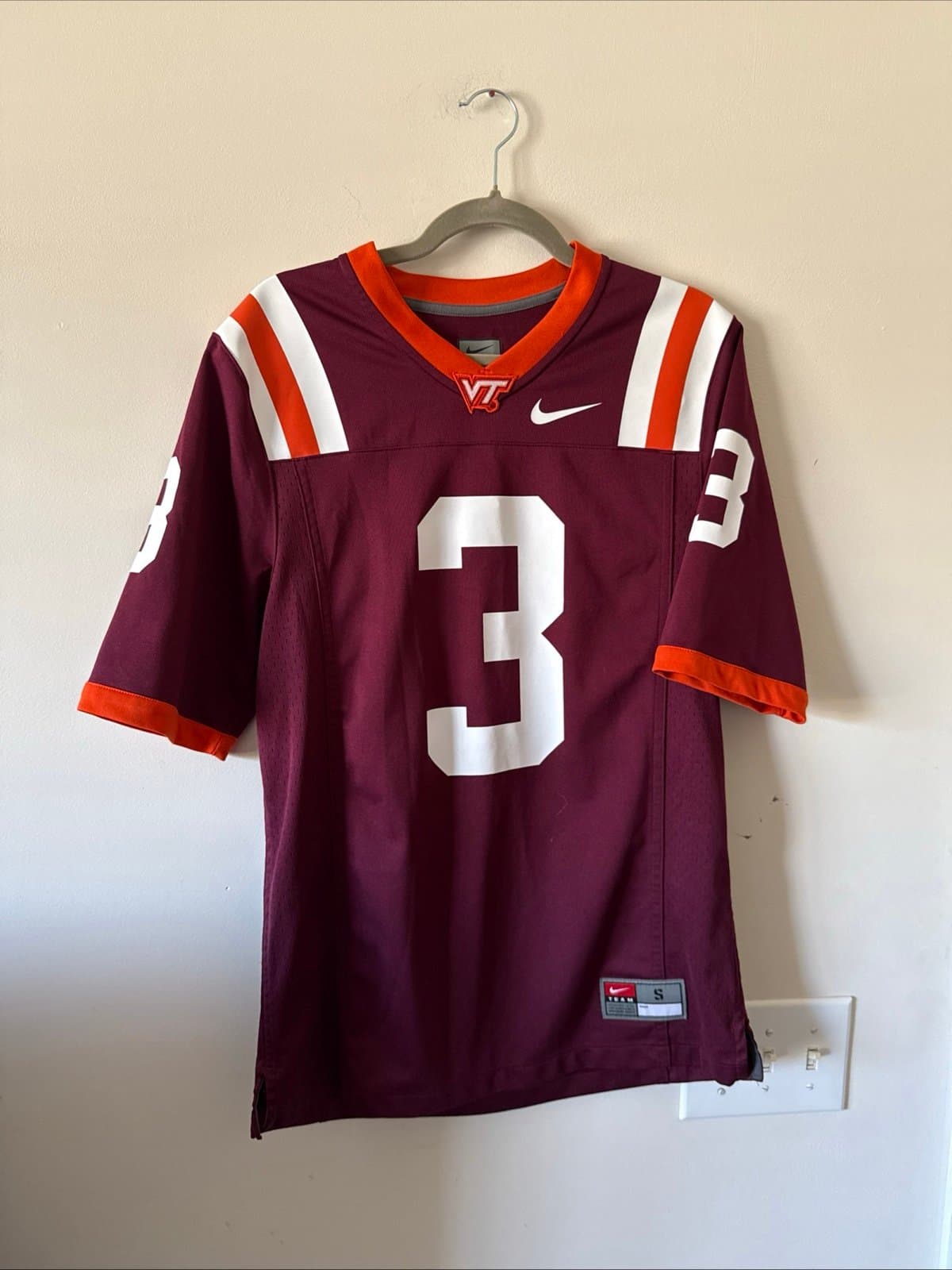 Men’s Nike Virginia Tech Hokies Donovan Greene #3 Football Jersey Authentic Sz S - Image 1