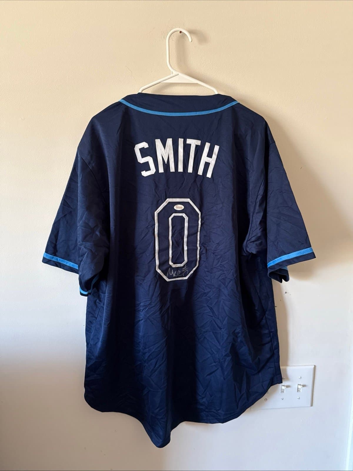 MALLEX SMITH SIGNED "M EFFECTS" #0 RAYS JERSEY JSA WITNESS COA MARINERS BRAVES - Image 1