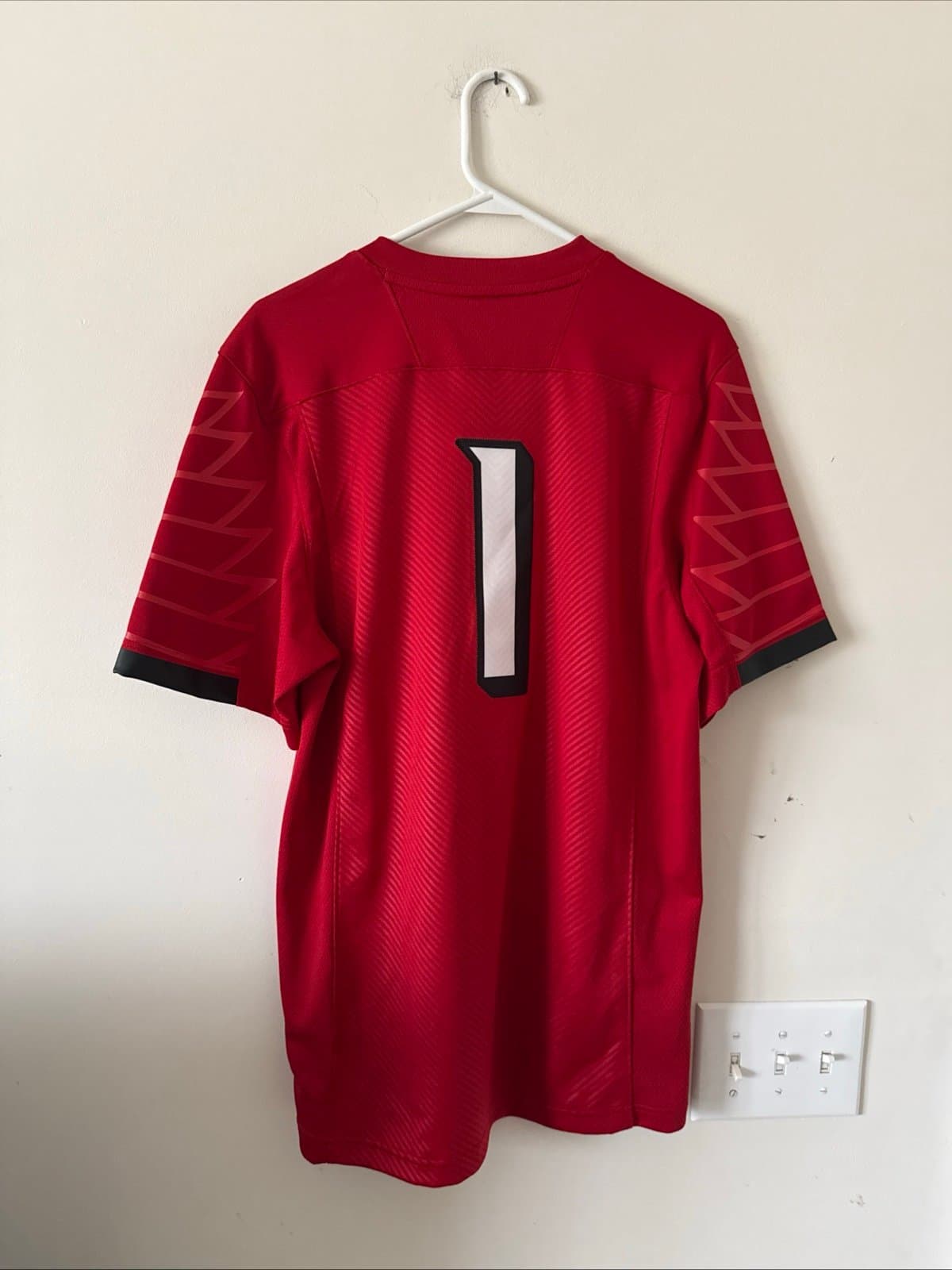 Men’s Adidas Louisville Cardinals #1 Authentic Football Jersey Sz M - Red NWT - Thumbnail 7