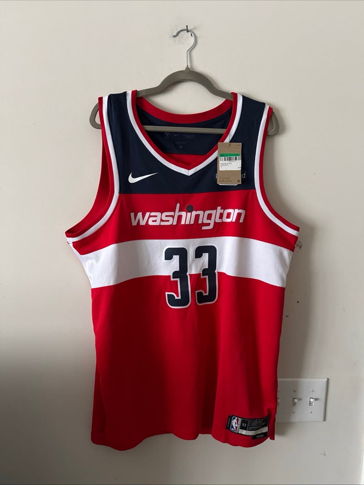 Men’s Nike Kyle Kuzma #33 Washington Wizards Swingman Icon Jersey Sz 52 Red NWT - Image 1