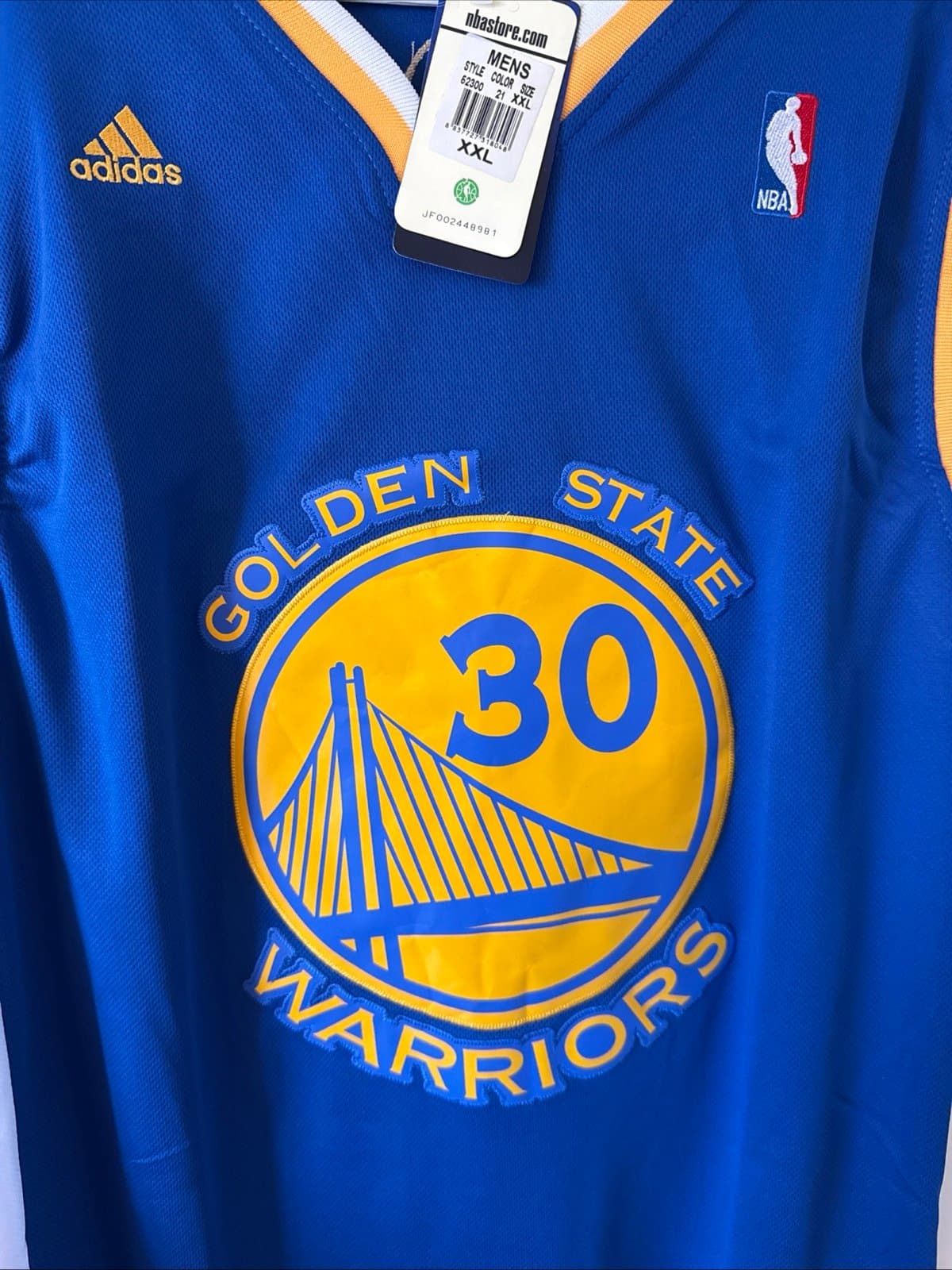 Men’s Adidas 2016 Golden State Warriors Steph Curry #30 Jersey Sz 2XL - Blue NWT - Thumbnail 2