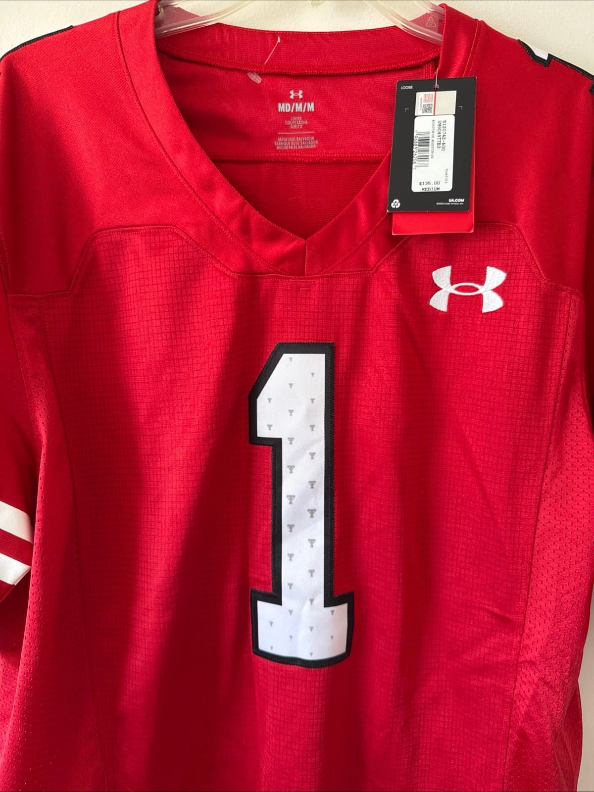 Men’s Under Armour Authentic Texas Tech Red Raiders Football Jersey Sz M - NWT - Thumbnail 2