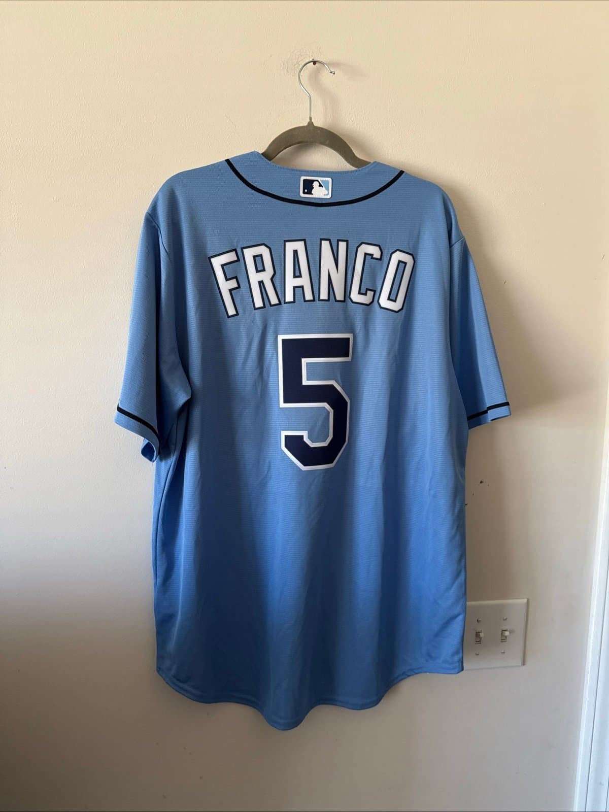 Men’s Nike Tampa Bay Rays Wander Franco #5 Jersey Alternate Sz L - Blue NWT - Thumbnail 7