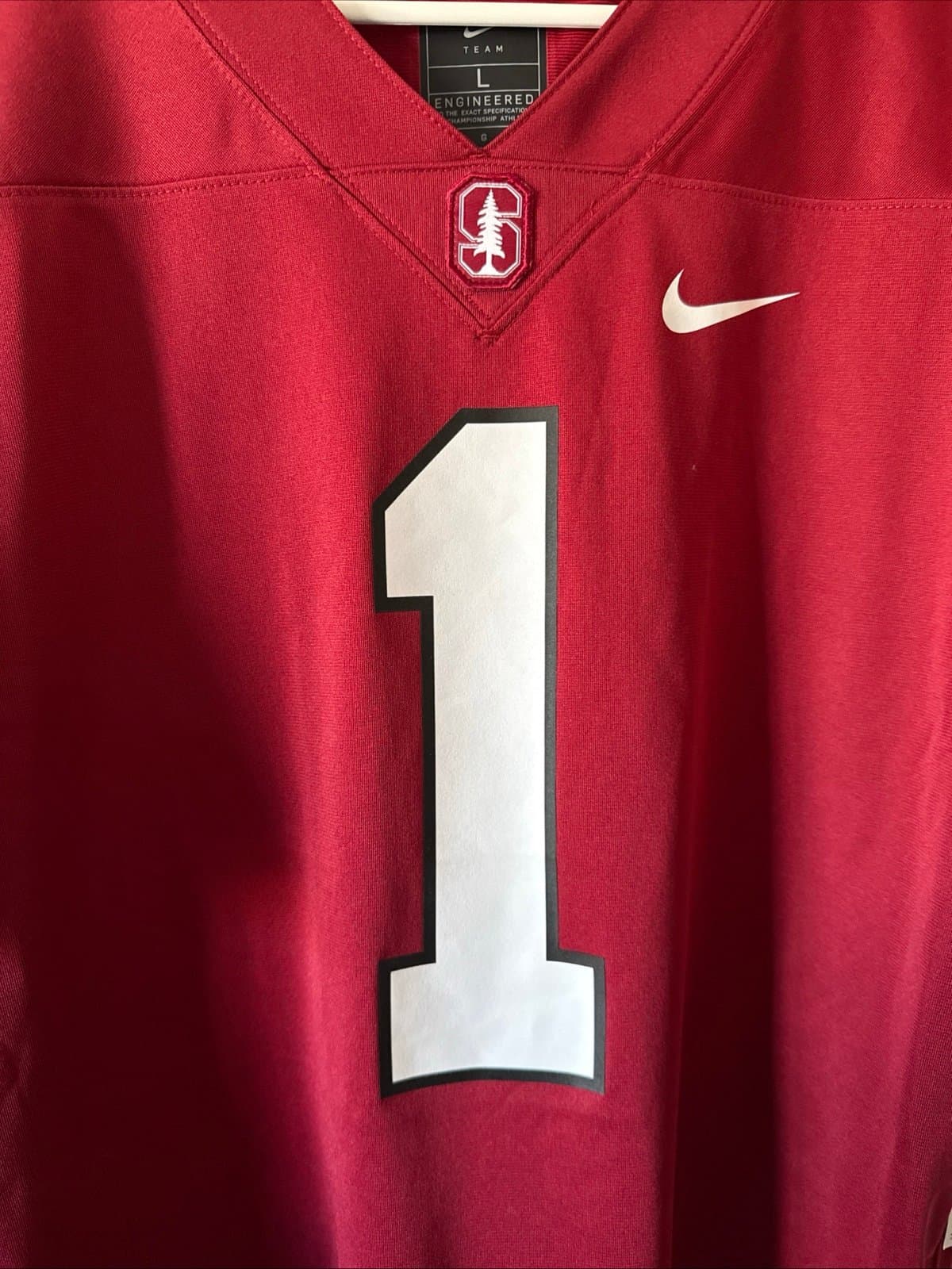 Men’s Nike Stanford Cardinals #1 NCAA Football Untouchable Jersey Sz L - Red NWT - Thumbnail 2