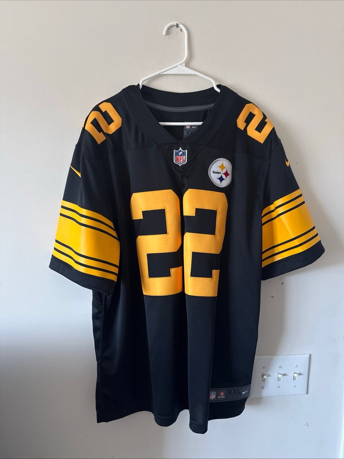 Men’s Nike Najee Harris #22 Pittsburgh Steelers Vapor Lmtd Jersey Size XL Black - Image 1