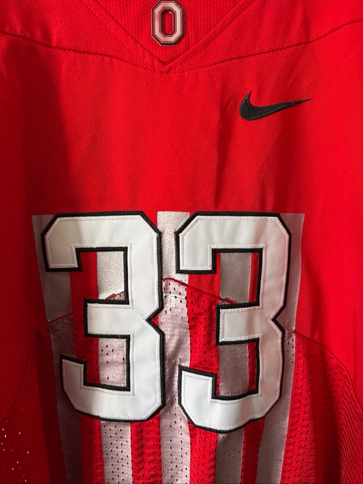 Boy’s Nike Pete Johnson #33 Ohio State Buckeyes Throwback Jersey Sz L - Red RARE - Thumbnail 2