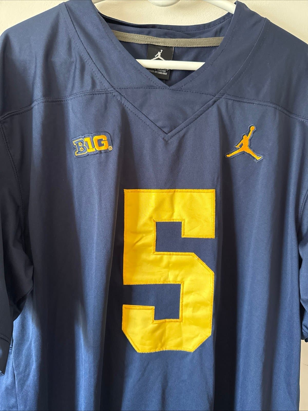 Men’s Nike Jordan Michigan Wolverines Joe Milton #5 Jersey Size XL - Blue NWOT - Thumbnail 2
