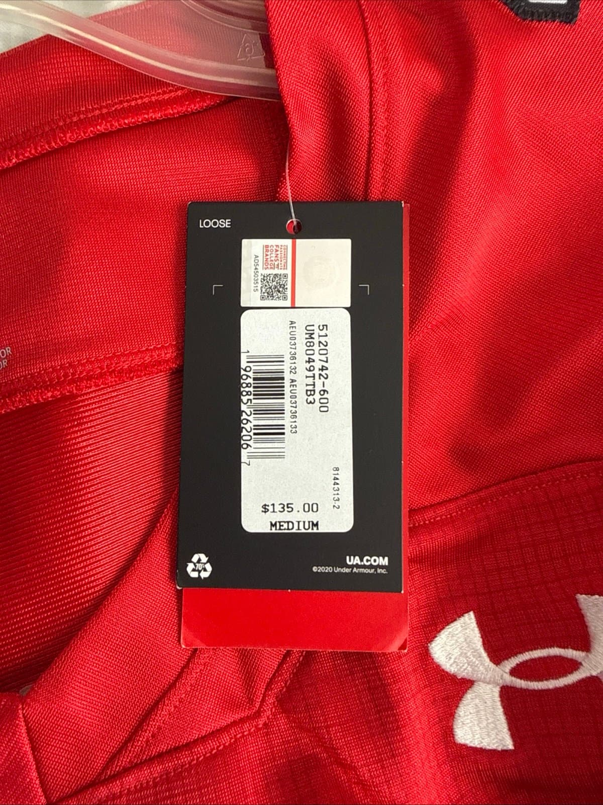 Men’s Under Armour Authentic Texas Tech Red Raiders Football Jersey Sz M - NWT - Thumbnail 5