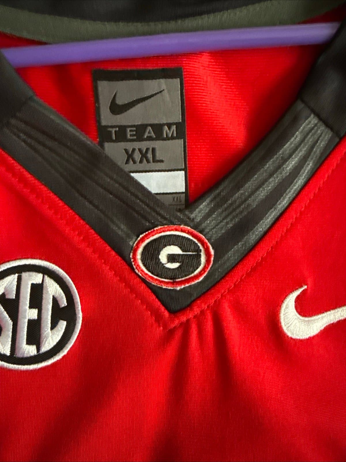 Men’s NIKE Jacob Eason #10 Georgia Bulldogs NCAA Jersey Sz 2XL - Red RARE - Thumbnail 5