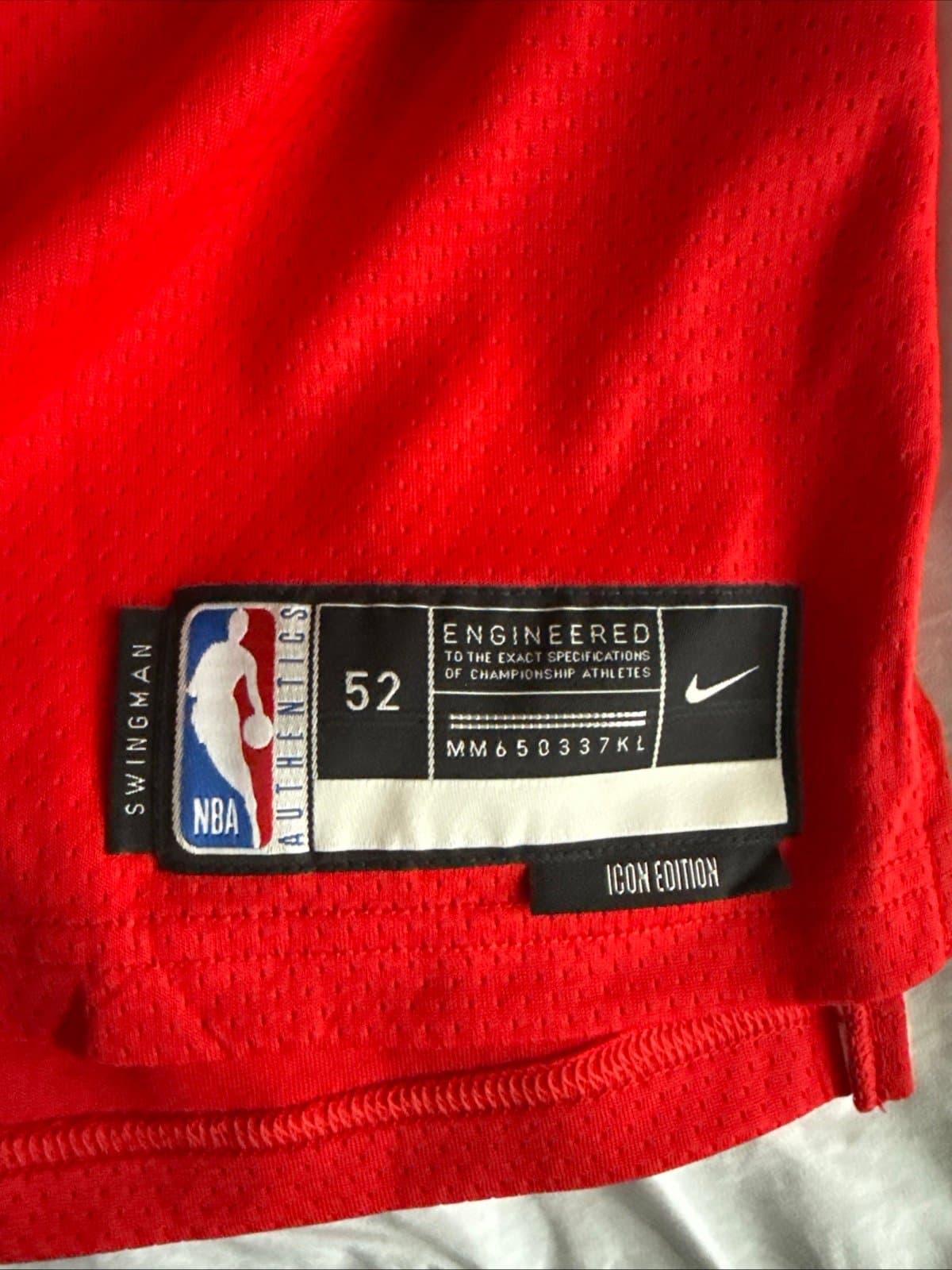 Men’s Nike Kyle Kuzma #33 Washington Wizards Swingman Icon Jersey Sz 52 Red NWT - Thumbnail 3