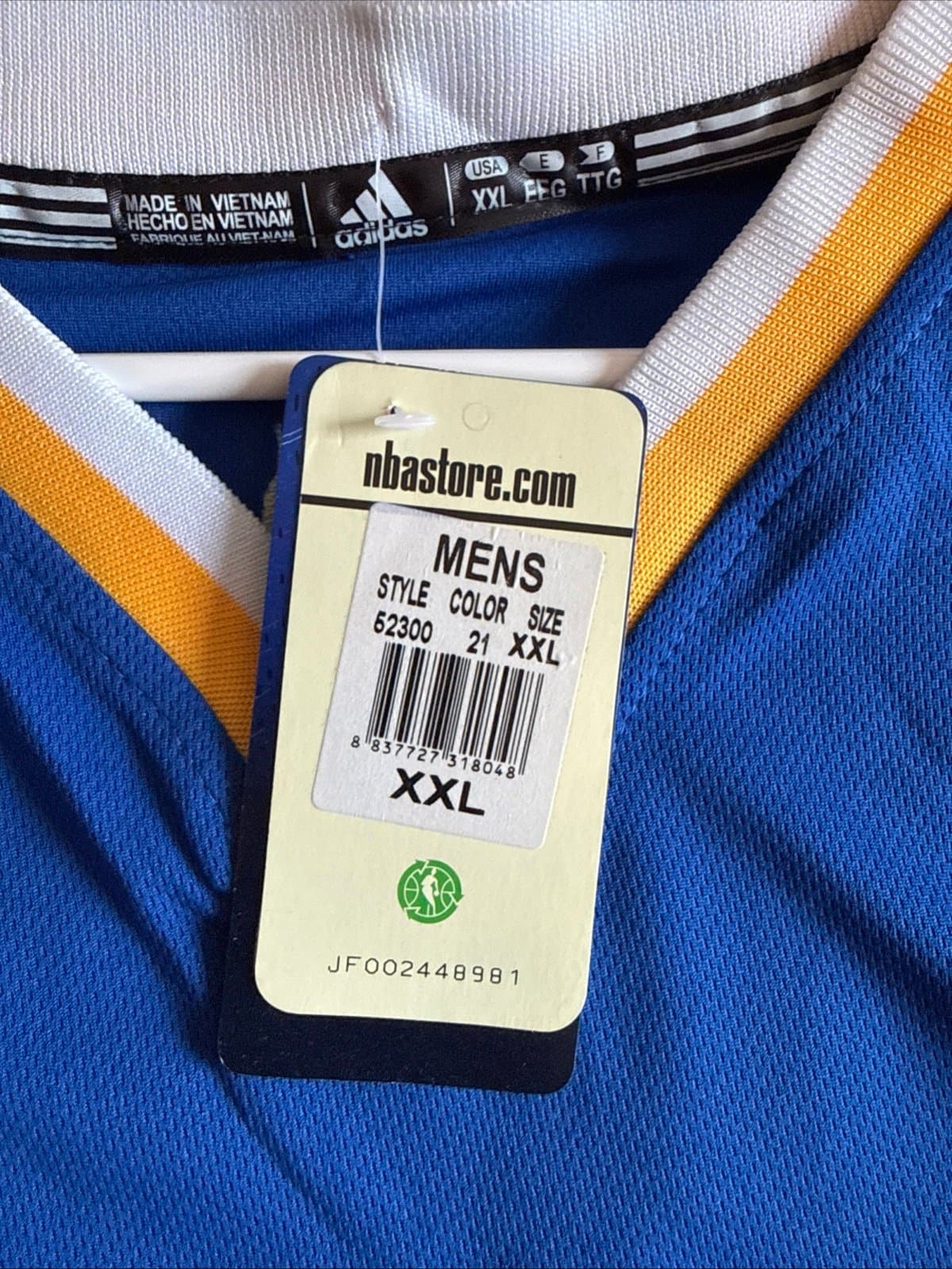 Men’s Adidas 2016 Golden State Warriors Steph Curry #30 Jersey Sz 2XL - Blue NWT - Thumbnail 5