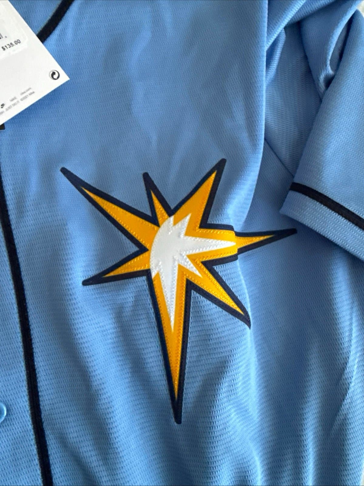 Men’s Nike Tampa Bay Rays Wander Franco #5 Jersey Alternate Sz L - Blue NWT - Thumbnail 6