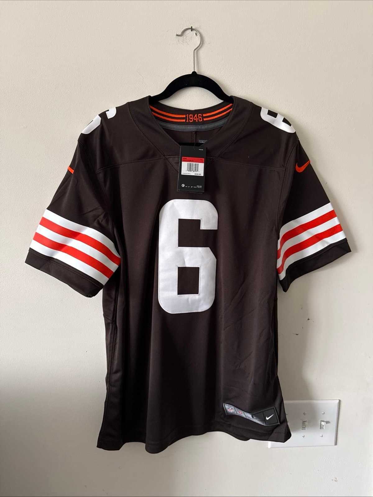 MEN’S NIKE BAKER MAYFIELD #6 CLEVELAND BROWNS VAPOR LMTD JERSEY SZ L - NWT - Image 1