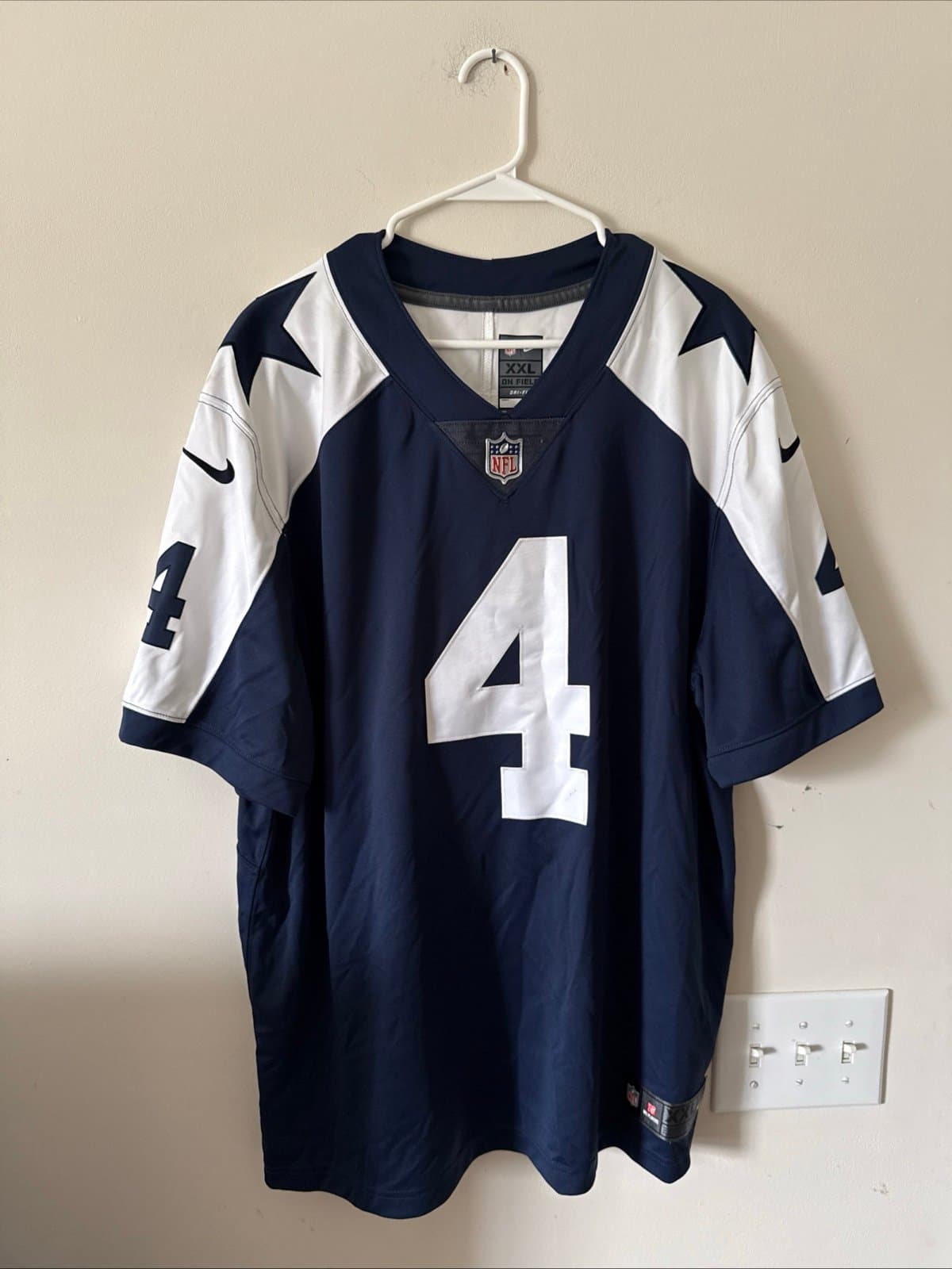 Mens Nike Dak Prescott #4 Dallas Cowboys VAPOR LMTD Throwback NFL Jersey Sz 2XL - Image 1