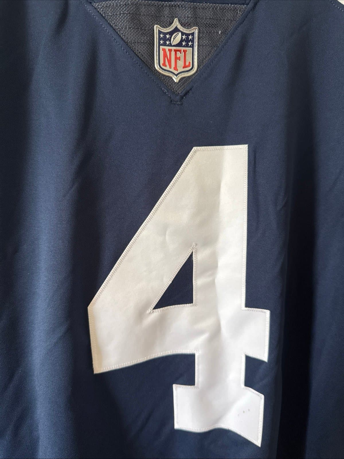 Mens Nike Dak Prescott #4 Dallas Cowboys VAPOR LMTD Throwback NFL Jersey Sz 2XL - Thumbnail 2