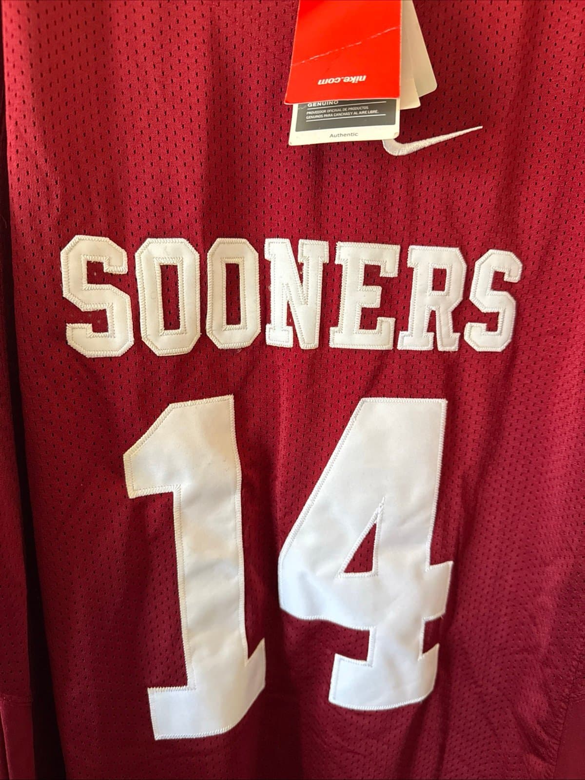 Men’s Nike Sam Bradford #14 Oklahoma Sooners NCAA Jersey Sz 54 - Red NWT - Thumbnail 2