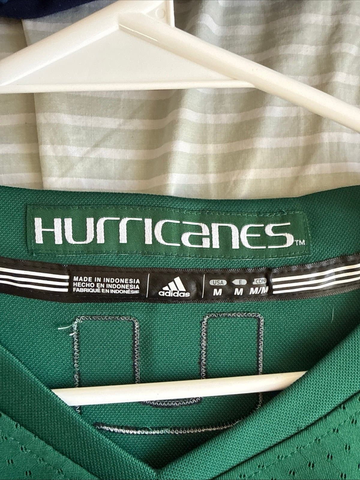 Men’s adidas Miami Hurricanes #1 Football Jersey #1 Sz M - Green Rare - Thumbnail 4