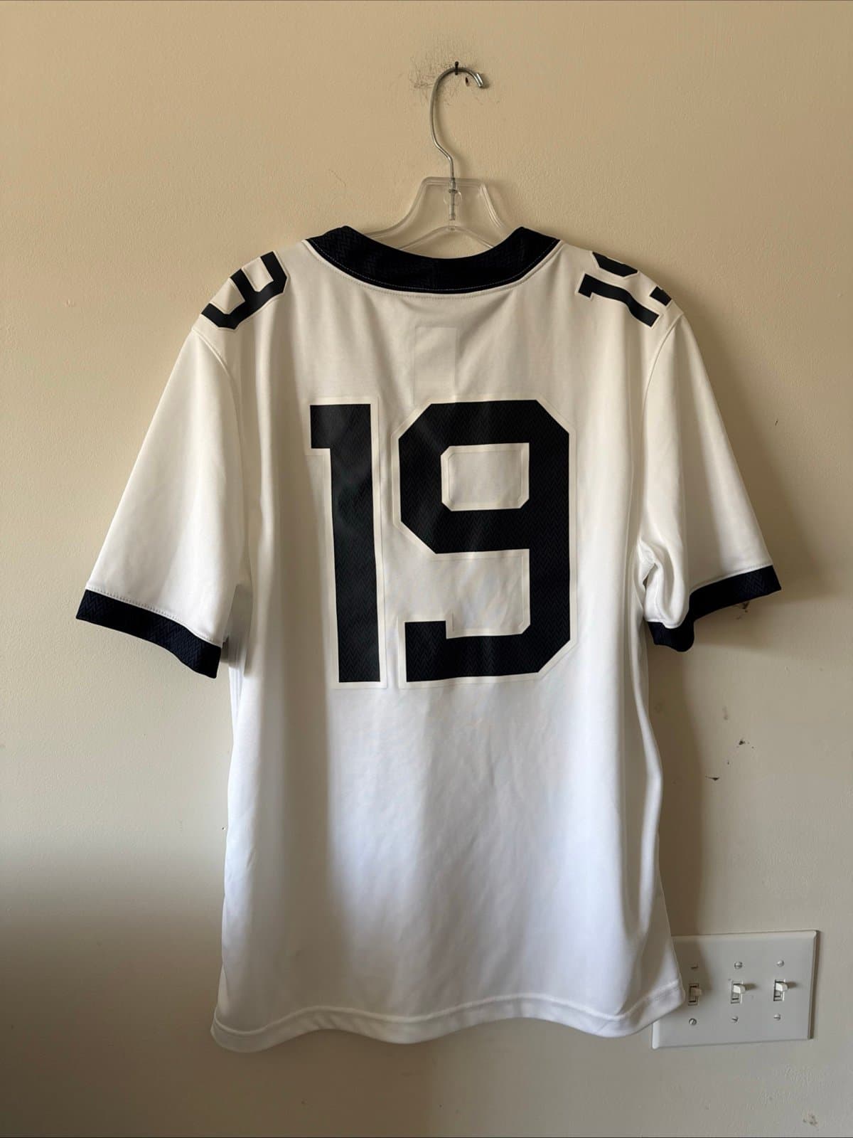 Men’s Nike West Virginia Mountaineers #19 Football NCAA Jersey Sz M - White RARE - Thumbnail 7