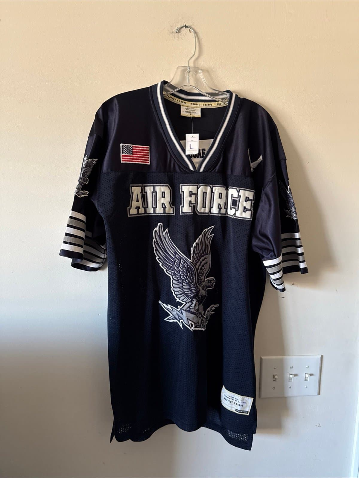 Men’s Colosseum Athletics Air Force USAF Eagle Protect & Serve Jersey Sz L - NWT - Image 1