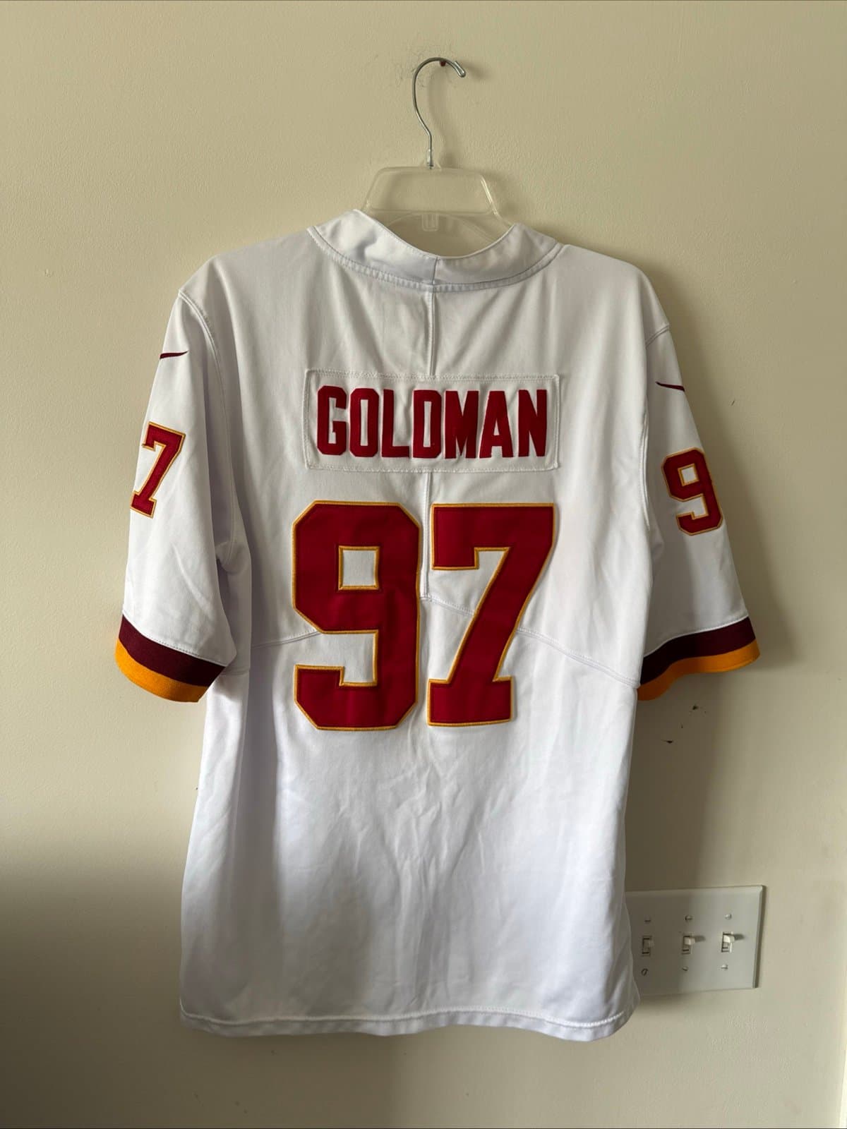 Men’s Nike Eddie Goldman #97 Washington Commanders Away Jersey Sz S - White - Thumbnail 5