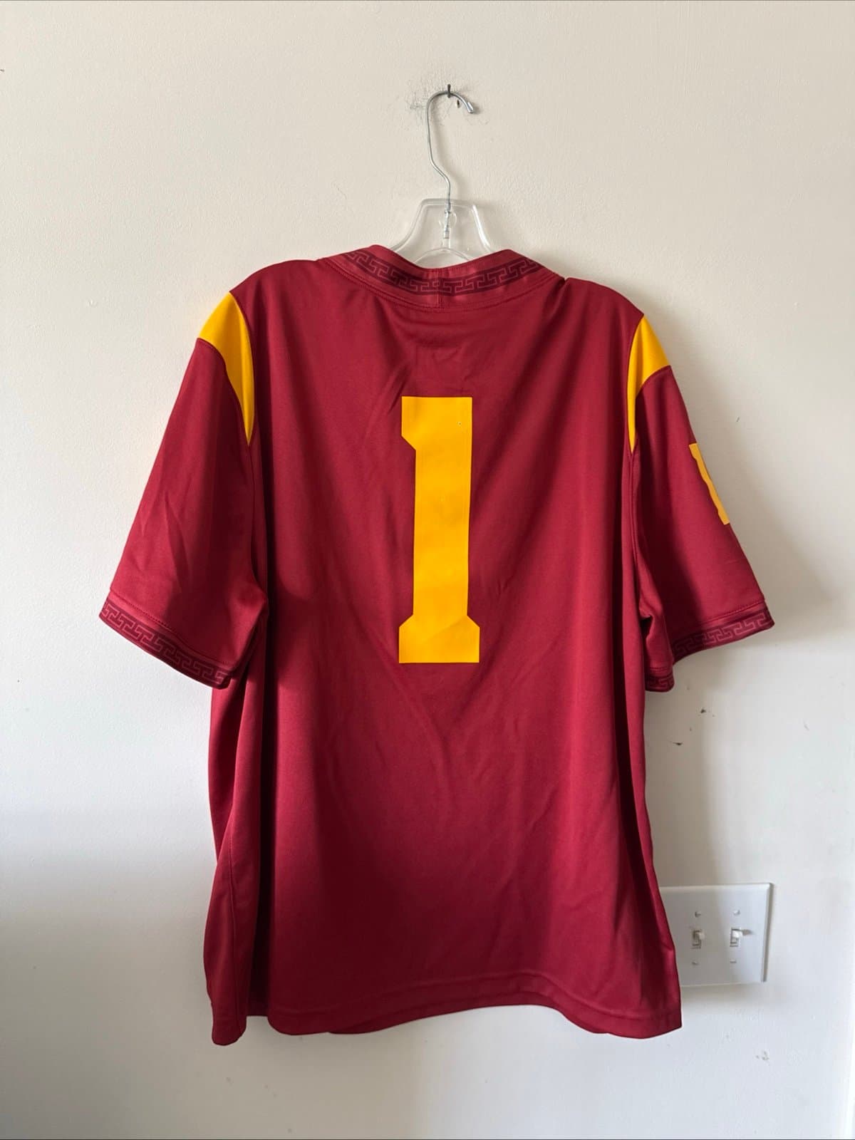 Men’s Nike USC Trojans #1 NCAA Football Dri Fit Jersey Sz XL - Red - Thumbnail 7