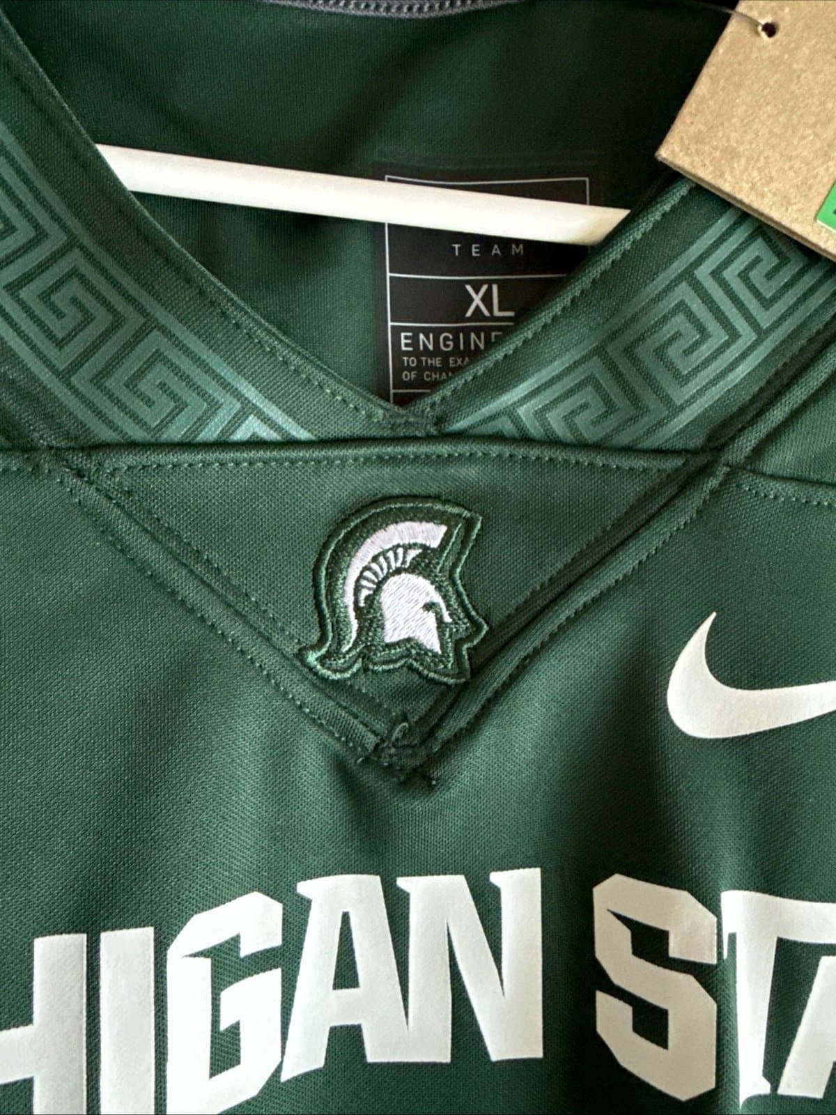 Men’s Nike Michigan State Spartans #1 Green Dri-FIT Jersey Sz XL - Green NWT - Thumbnail 5