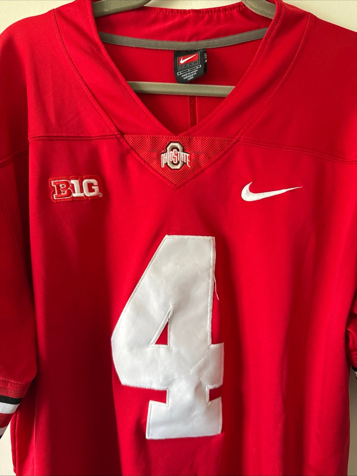 Men’s Nike Ohio State Buckeyes Richards #4 Jersey NCAA BIG10 Patch Sz L - Red - Thumbnail 2