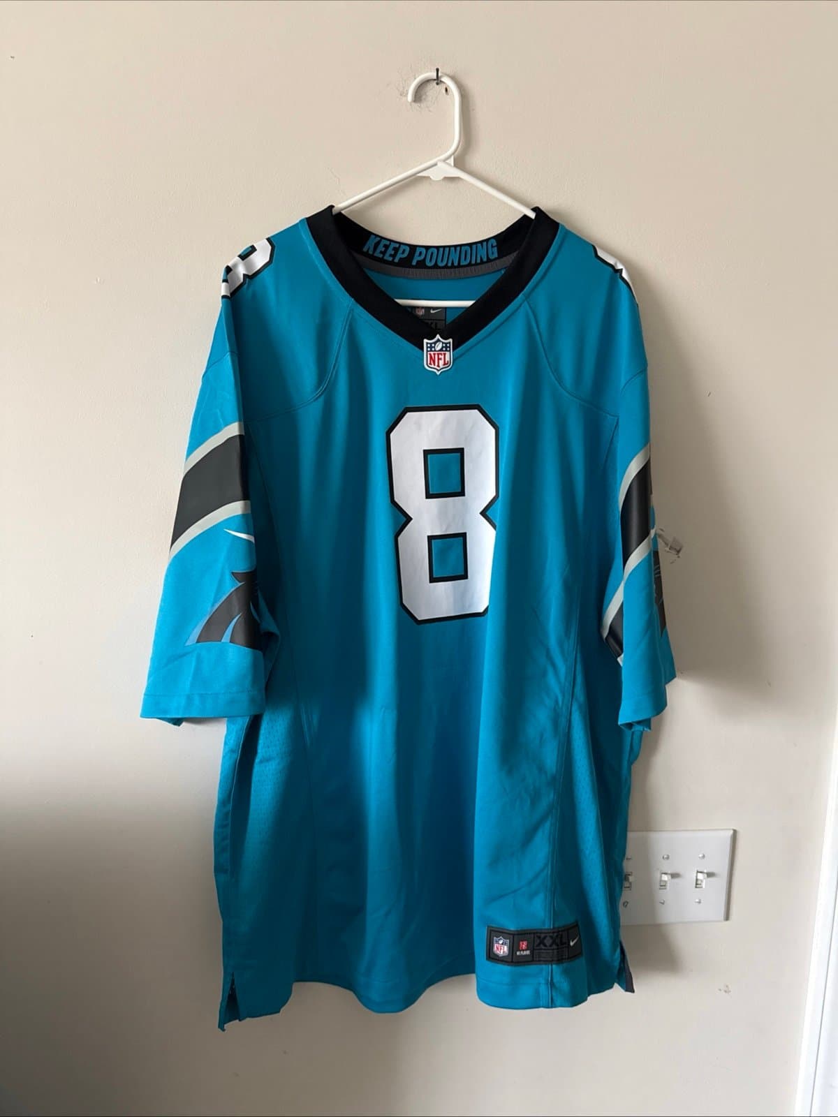Men’s Nike Jaycee Horn #8 Carolina Panthers Football NFL Jersey Sz 2XL - Blue