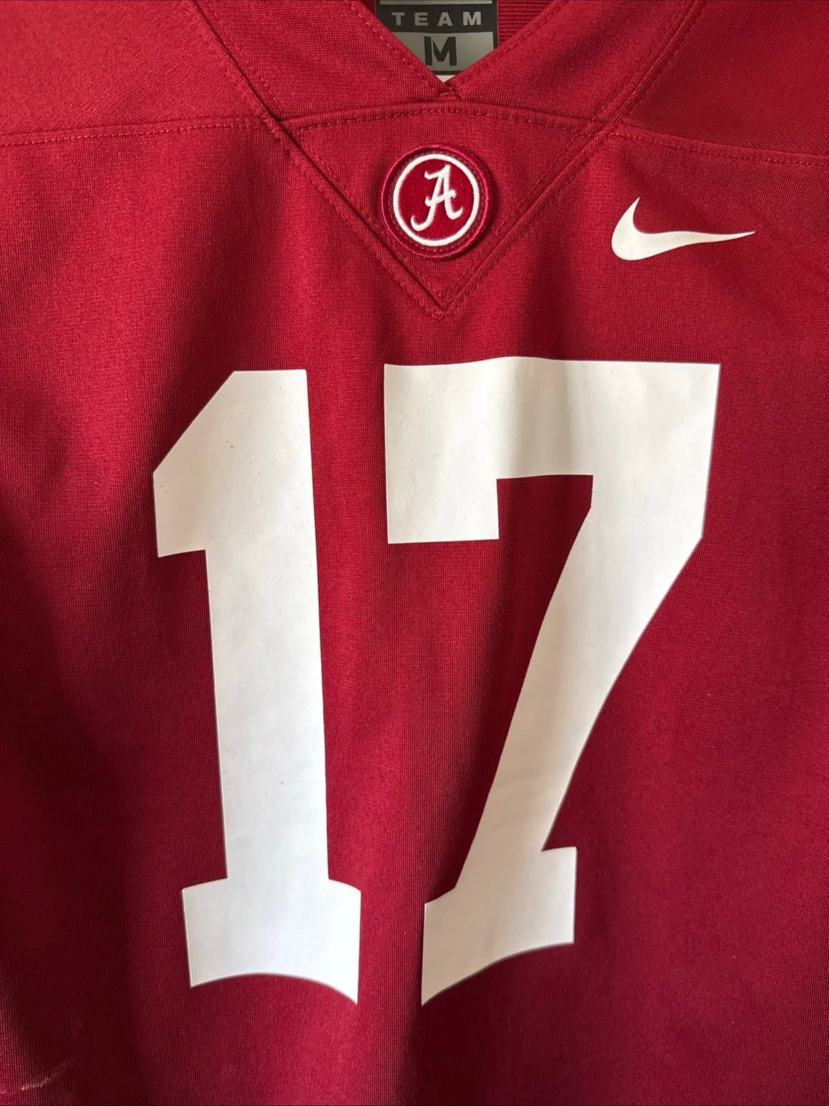 Boy’s Nike Alabama Crimson Tide #18 Crimson Dri-FIT Replica Football Jersey Sz M - Thumbnail 2