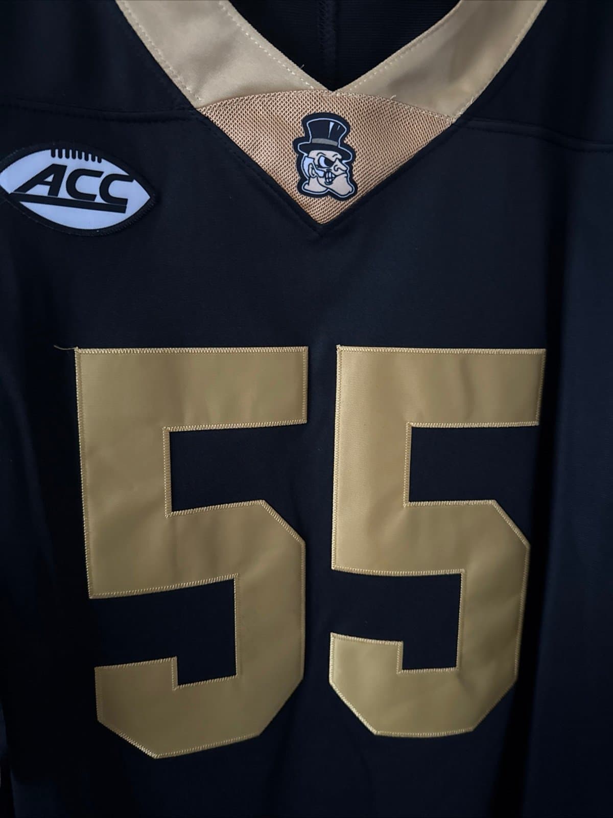 Men’s Jacob Dennison #55 Wake Forest Demon Deacons Jersey Sz XL - Black - Thumbnail 2