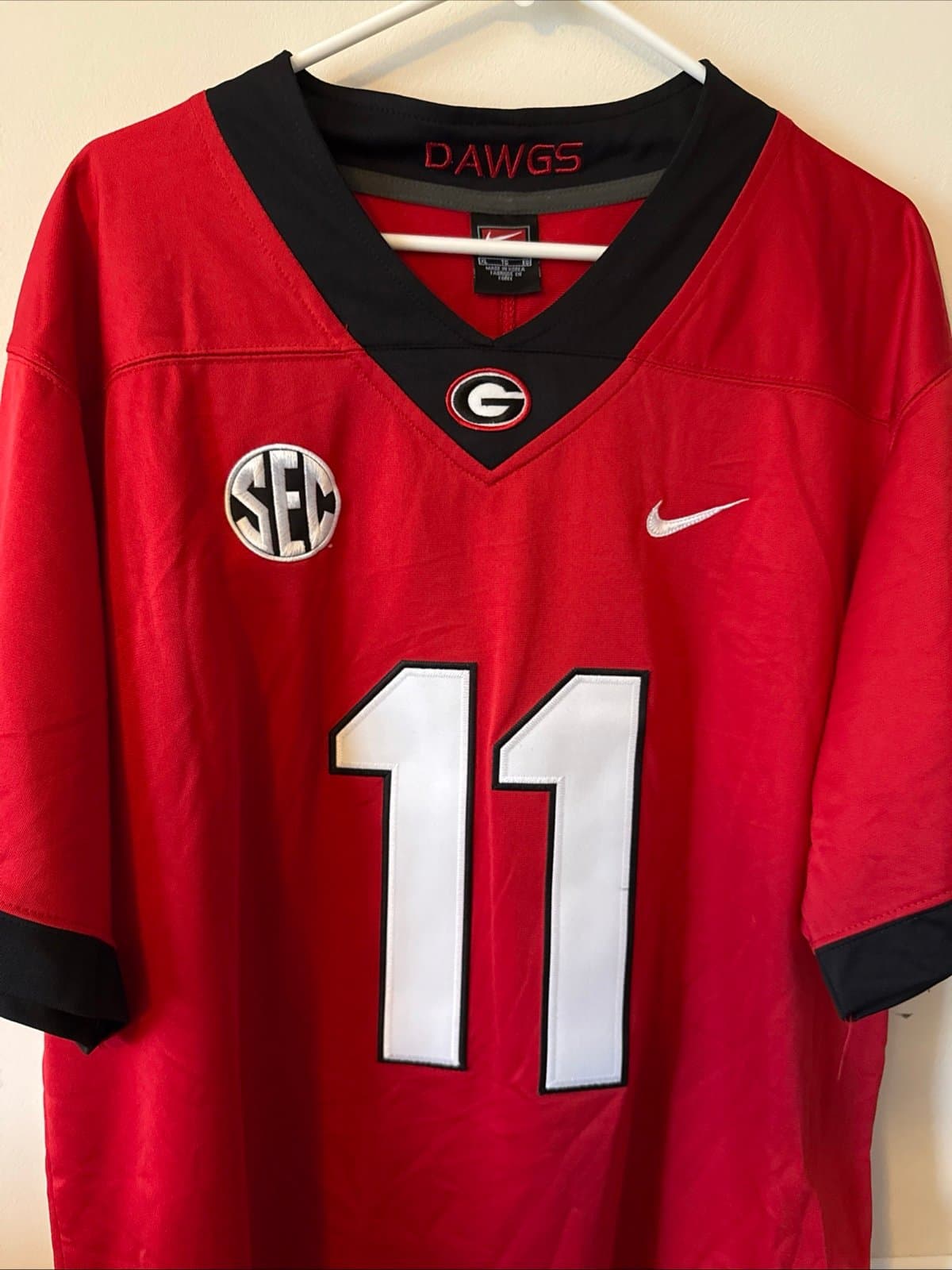 Men’s Nike Team Jake Fromm #11 Jersey Sz XL Georgia Bulldogs NWOT - Red - Thumbnail 2