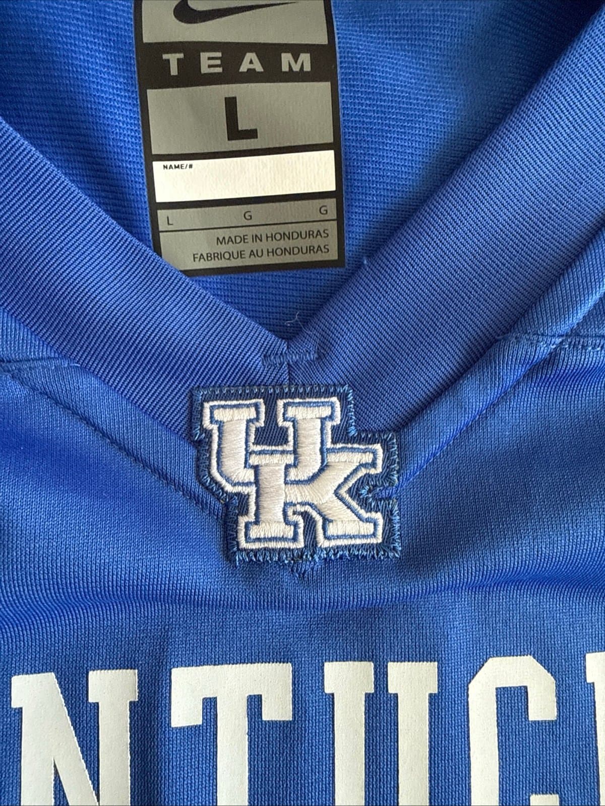 Men’s Nike Kentucky Wildcats #18 Blue White Checkered Jersey Sz L - NWT RARE - Thumbnail 5