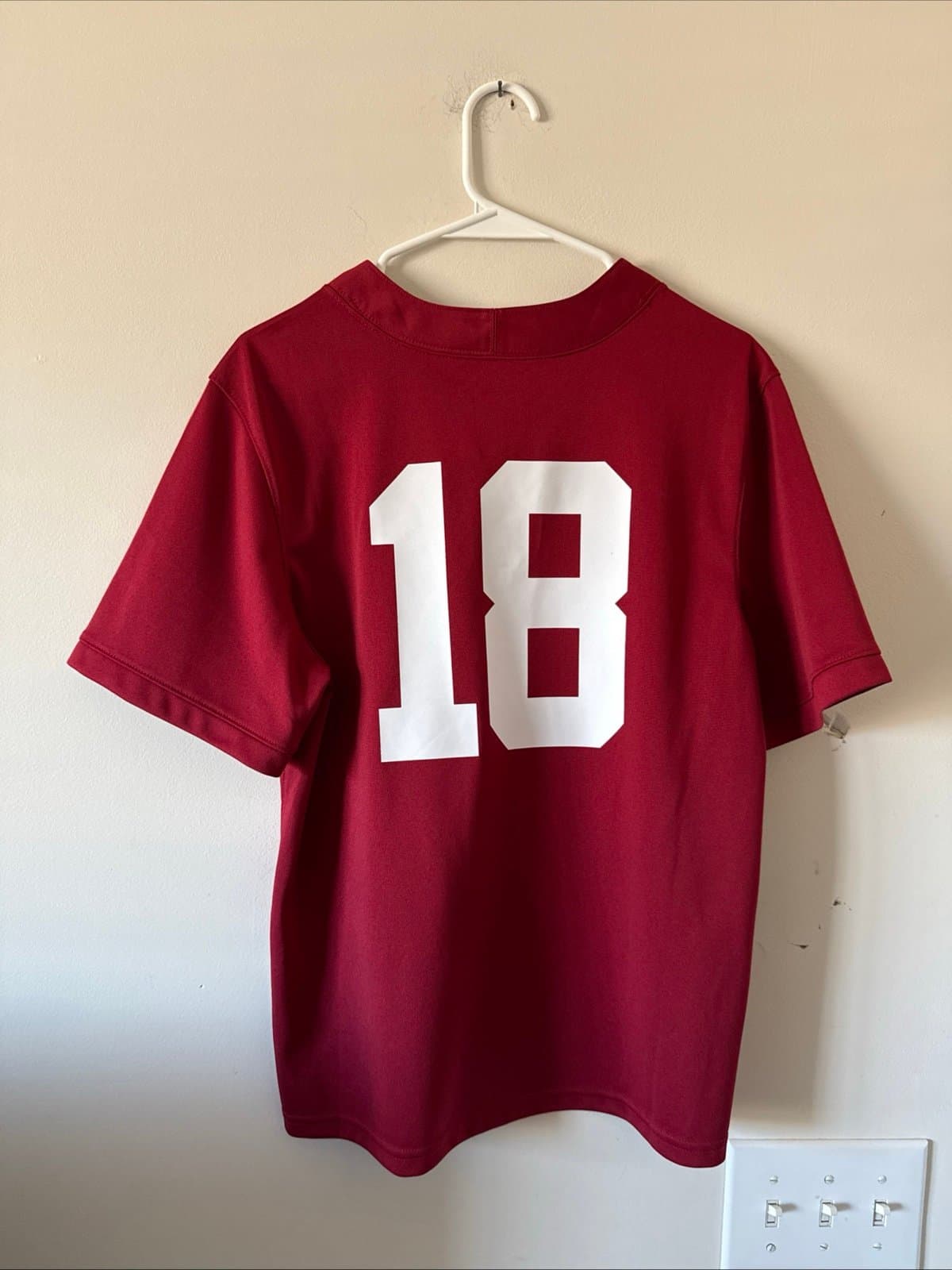 Boy’s Nike Alabama Crimson Tide #18 Crimson Dri-FIT Football Jersey Sz L - Red - Thumbnail 6