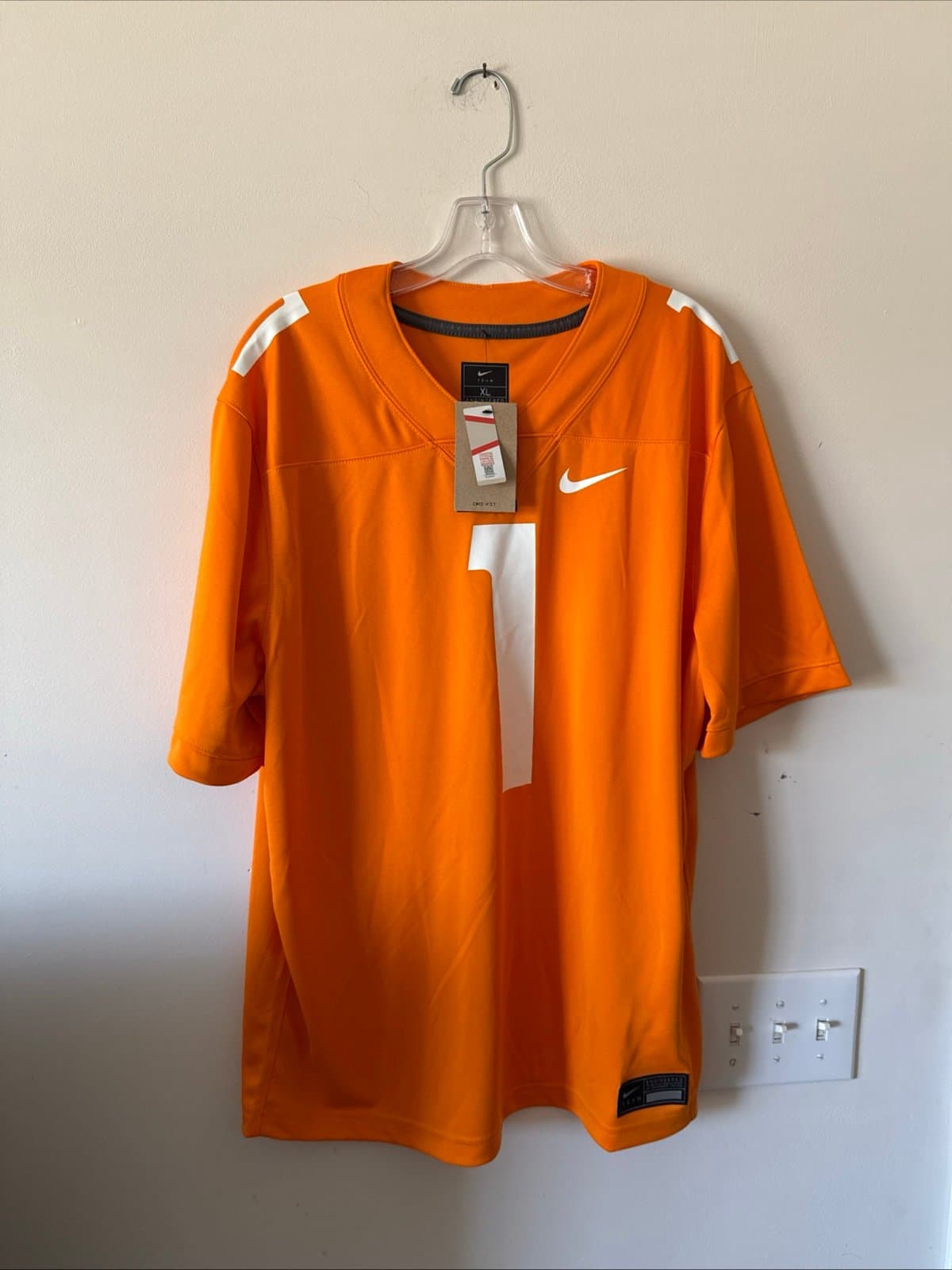 Men’s Nike Tennessee Volunteers #1 Football Jersey NCAA Sz XL - Orange NWT - Image 1
