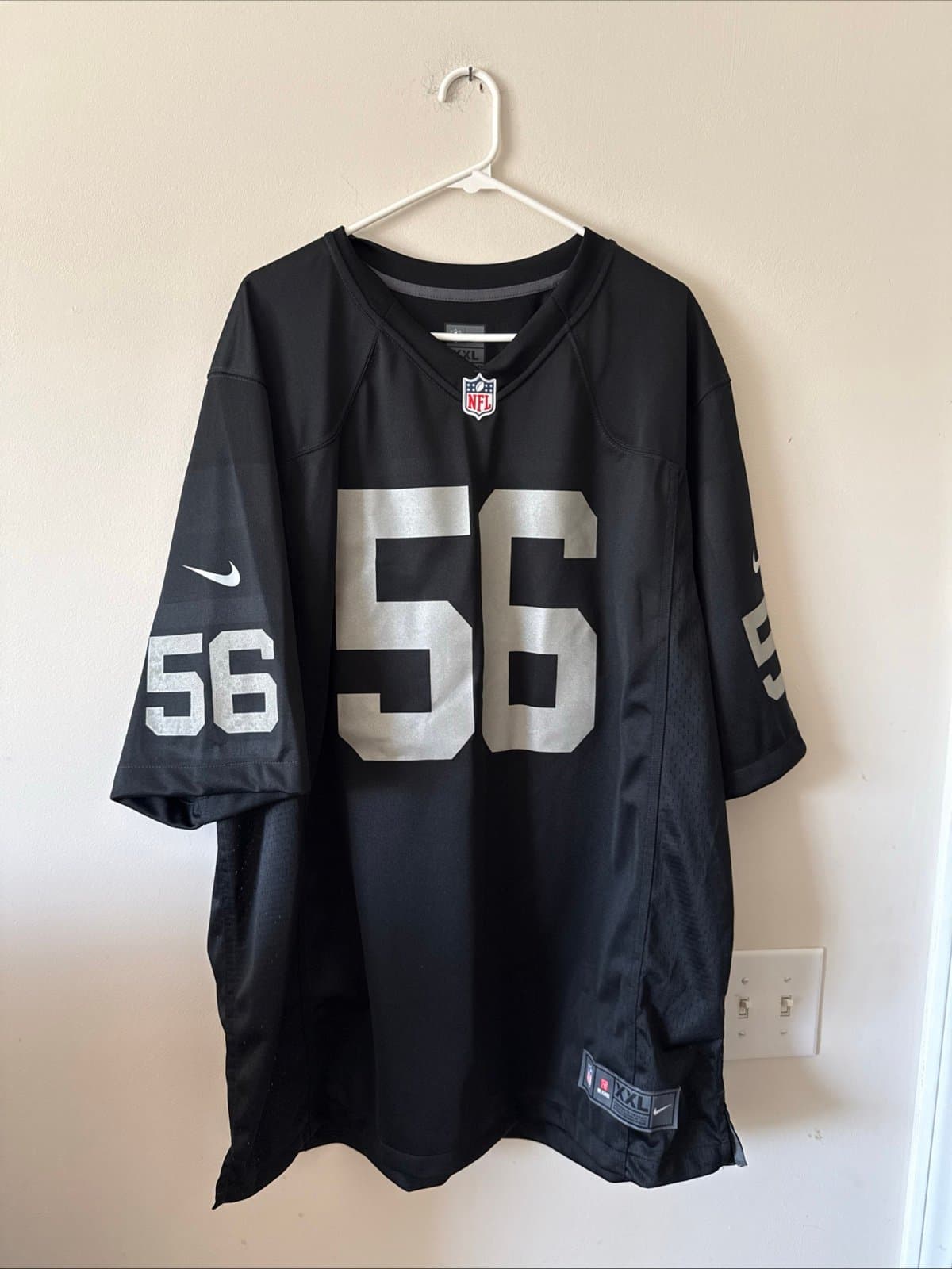 Men’s Nike AJ Hawk #56 Oakland Raiders NFL Football Jersey Sz 2XL - Black RARE