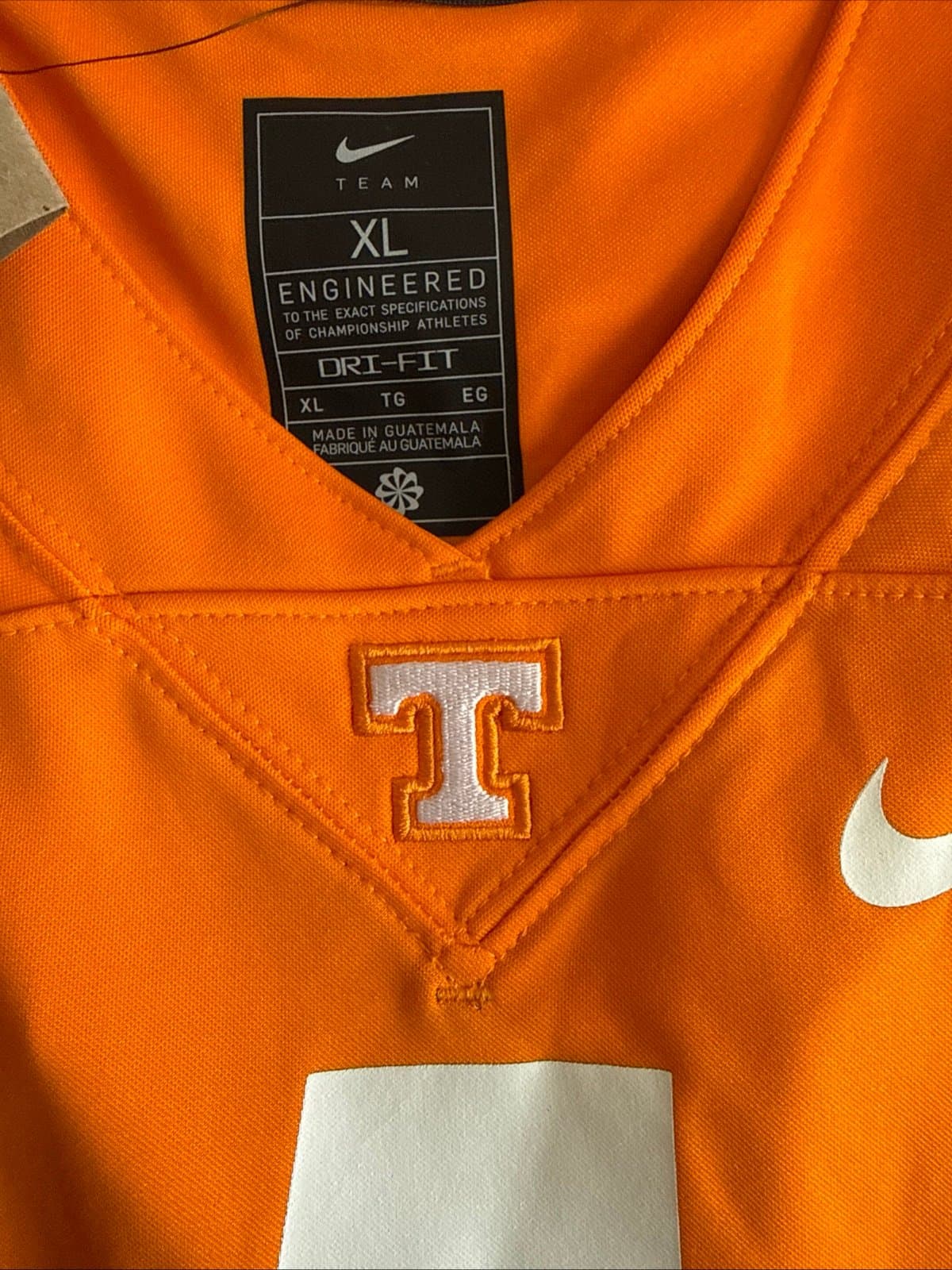 Men’s Nike Tennessee Volunteers #1 Football Jersey NCAA Sz XL - Orange NWT - Thumbnail 6