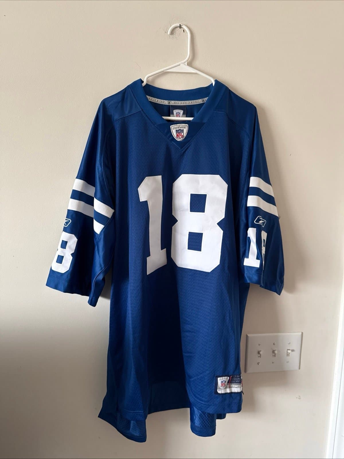 Men’s Reebok Peyton Manning #18 Indianapolis Colts NFL Jersey Sz 3XL - Blue - Image 1