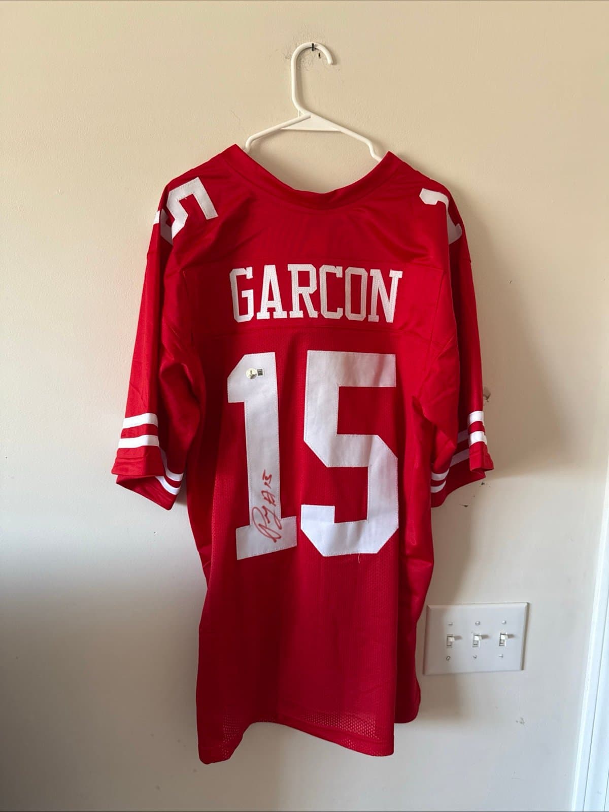 Pierre Garcon #15 San Francisco 49ers Autographed Jersey Beckett Certified Sz XL - Image 1