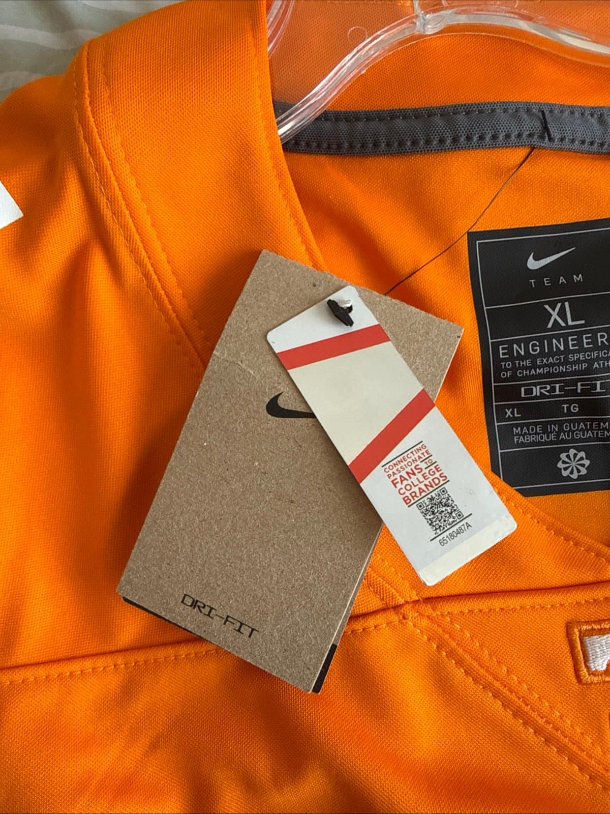 Men’s Nike Tennessee Volunteers #1 Football Jersey NCAA Sz XL - Orange NWT - Thumbnail 5