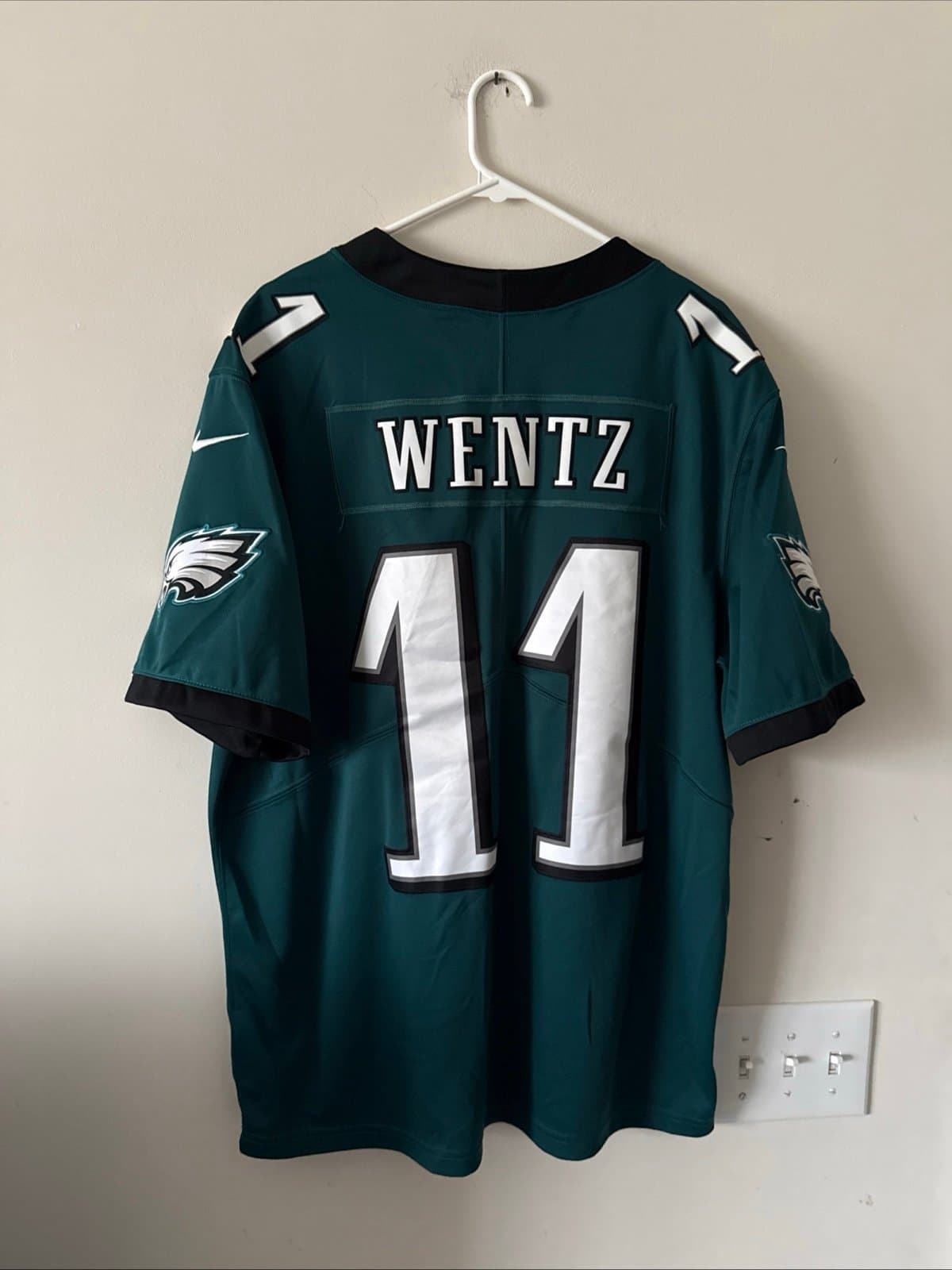 Men’s Nike Carson Wentz #11 Philadelphia Eagles Vapor Limited Jersey Sz XL Green - Thumbnail 6