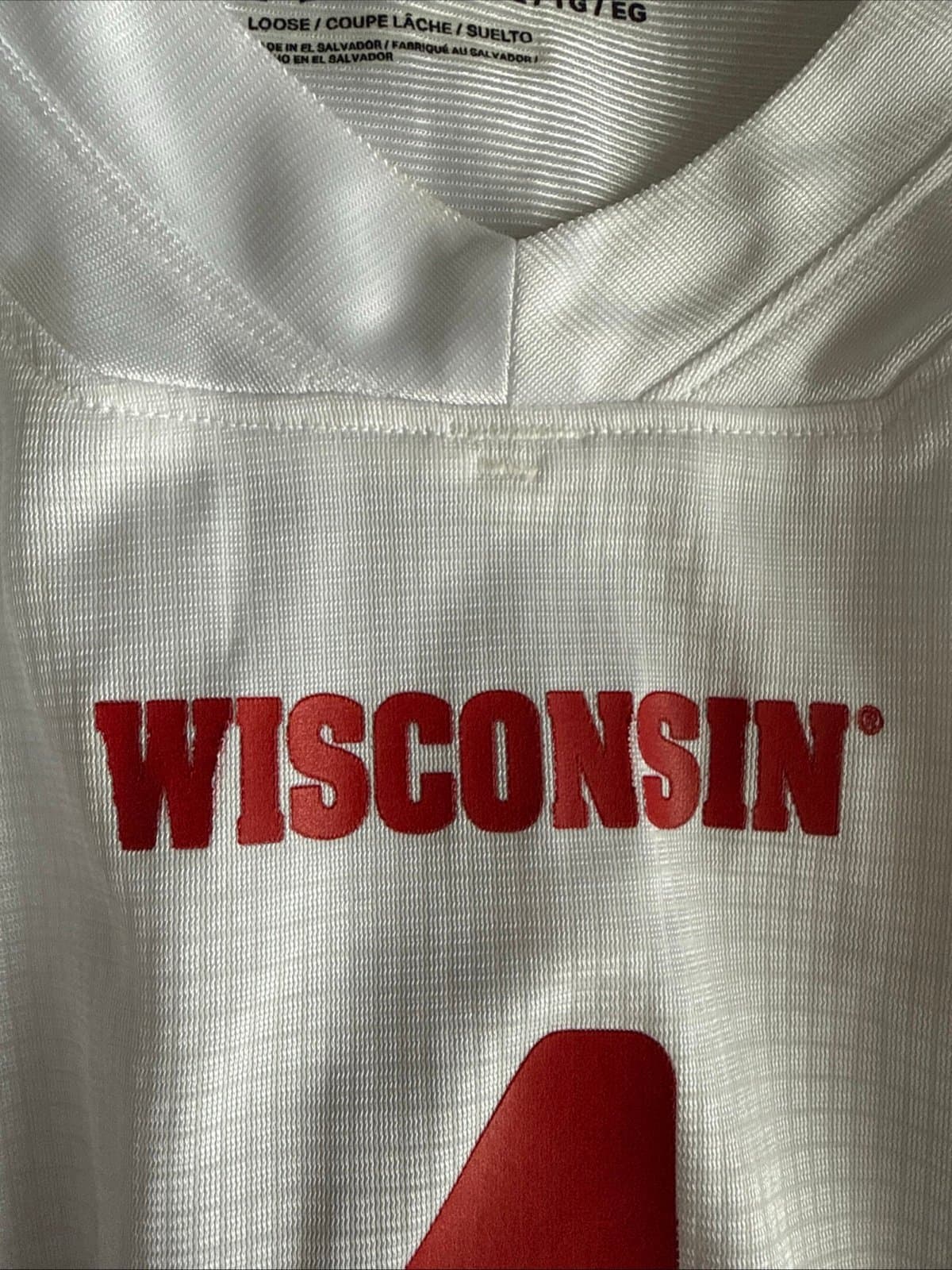 Men's Under Armour Wisconsin Badgers #1 Replica Football Jersey Sz XL - White - Thumbnail 5