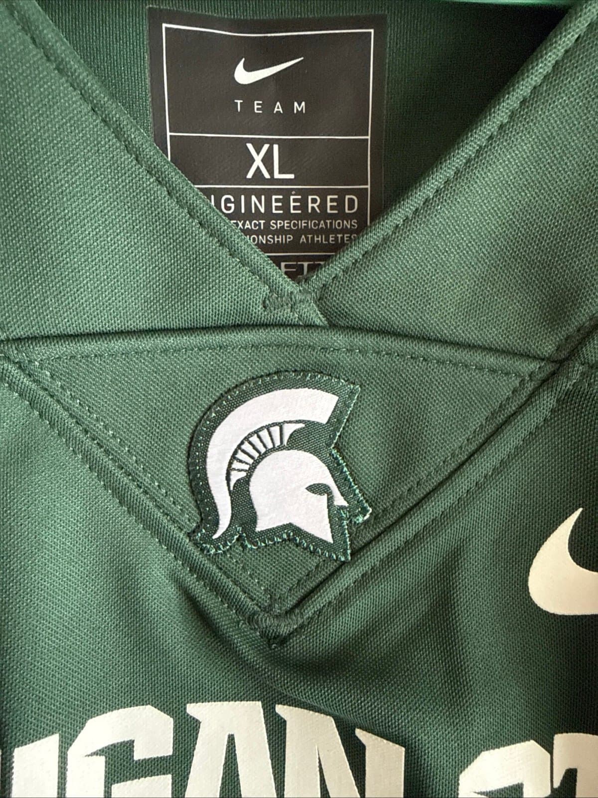 Men’s Nike Michigan State Spartans #1 Green Dri-FIT Jersey Sz XL - Green - Thumbnail 5