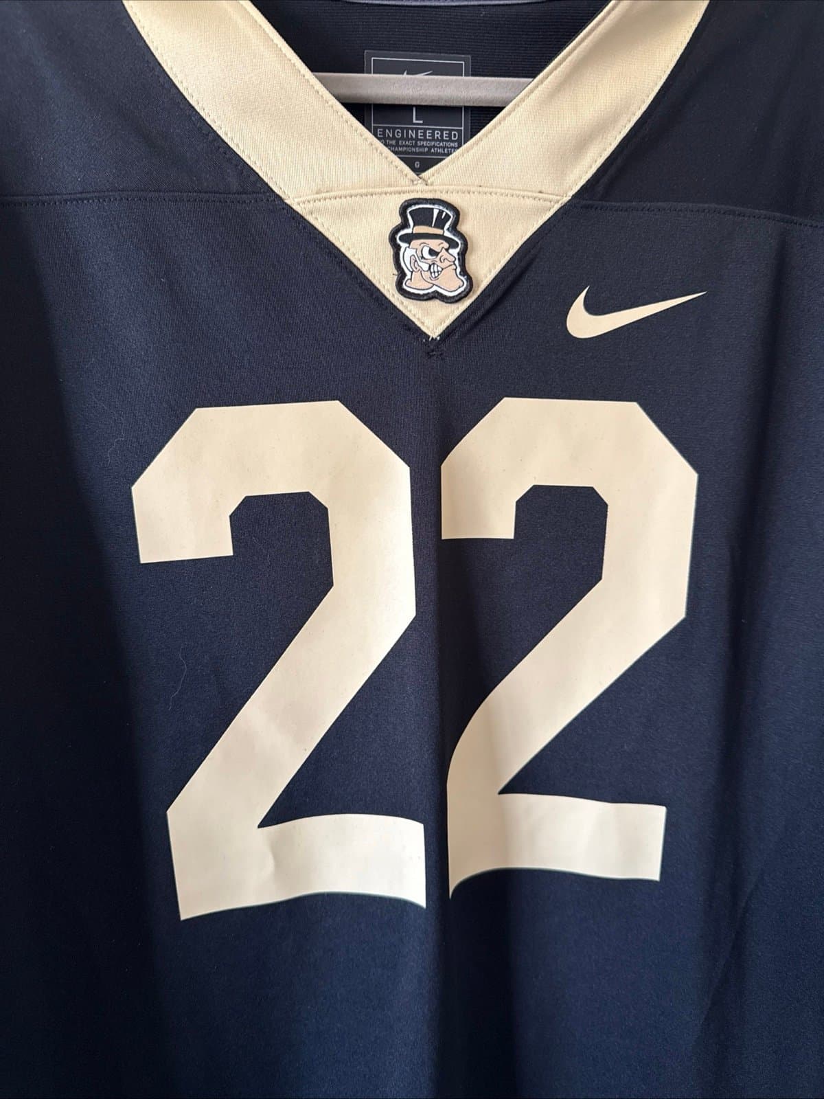 Men’s Nike Wake Forest Demon Deacons #22 Football Jersey Untouchable Sz L Black - Thumbnail 2
