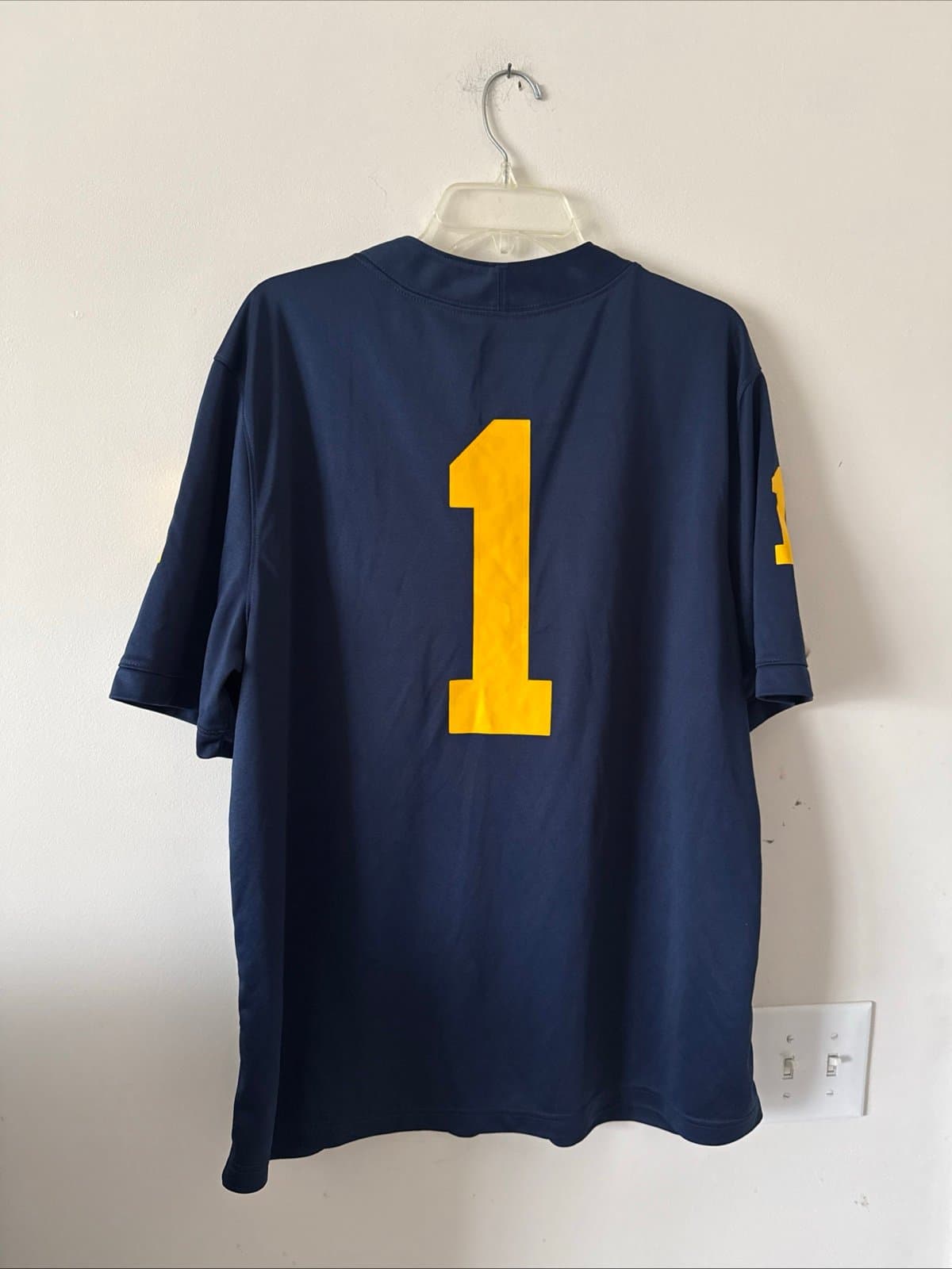 Men’s Nike Jordan Michigan Wolverines #1 Football NCAA Jersey Sz XL - Blue - Thumbnail 6
