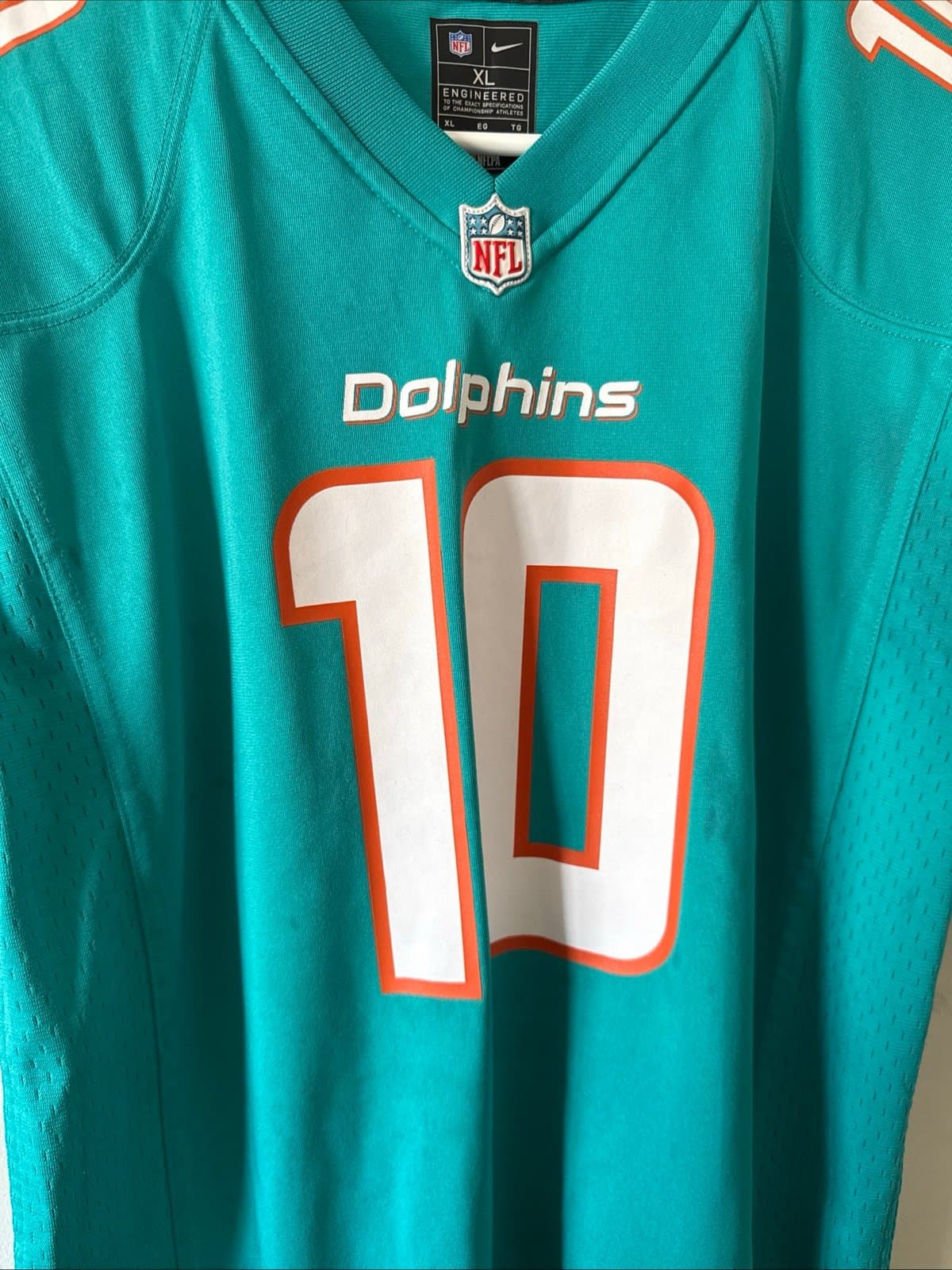 Boy’s Nike Miami Dolphins Tyreek Hill #10 On Field Jersey Sz Youth XL - Teal - Thumbnail 2
