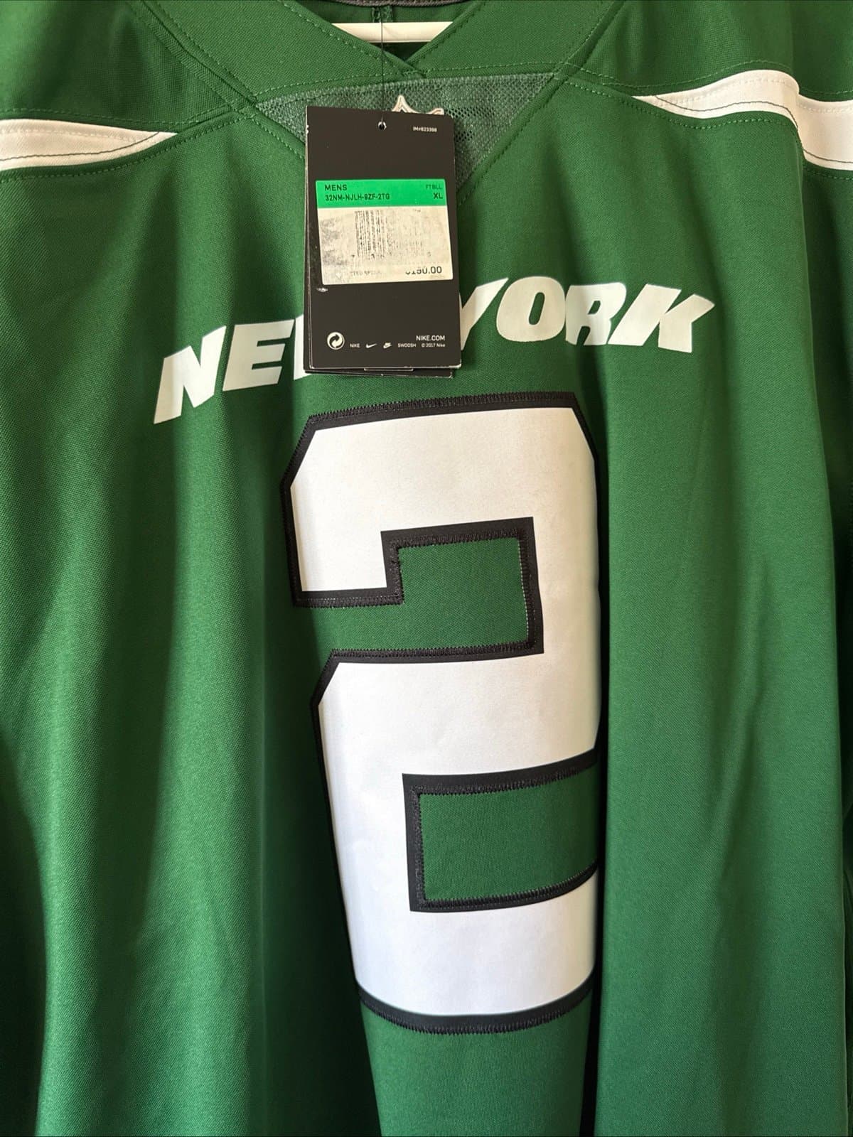 Men’s Nike Zach Wilson #2 New York Jets Vapor Limited Jersey Sz XL - NWT RARE - Thumbnail 2